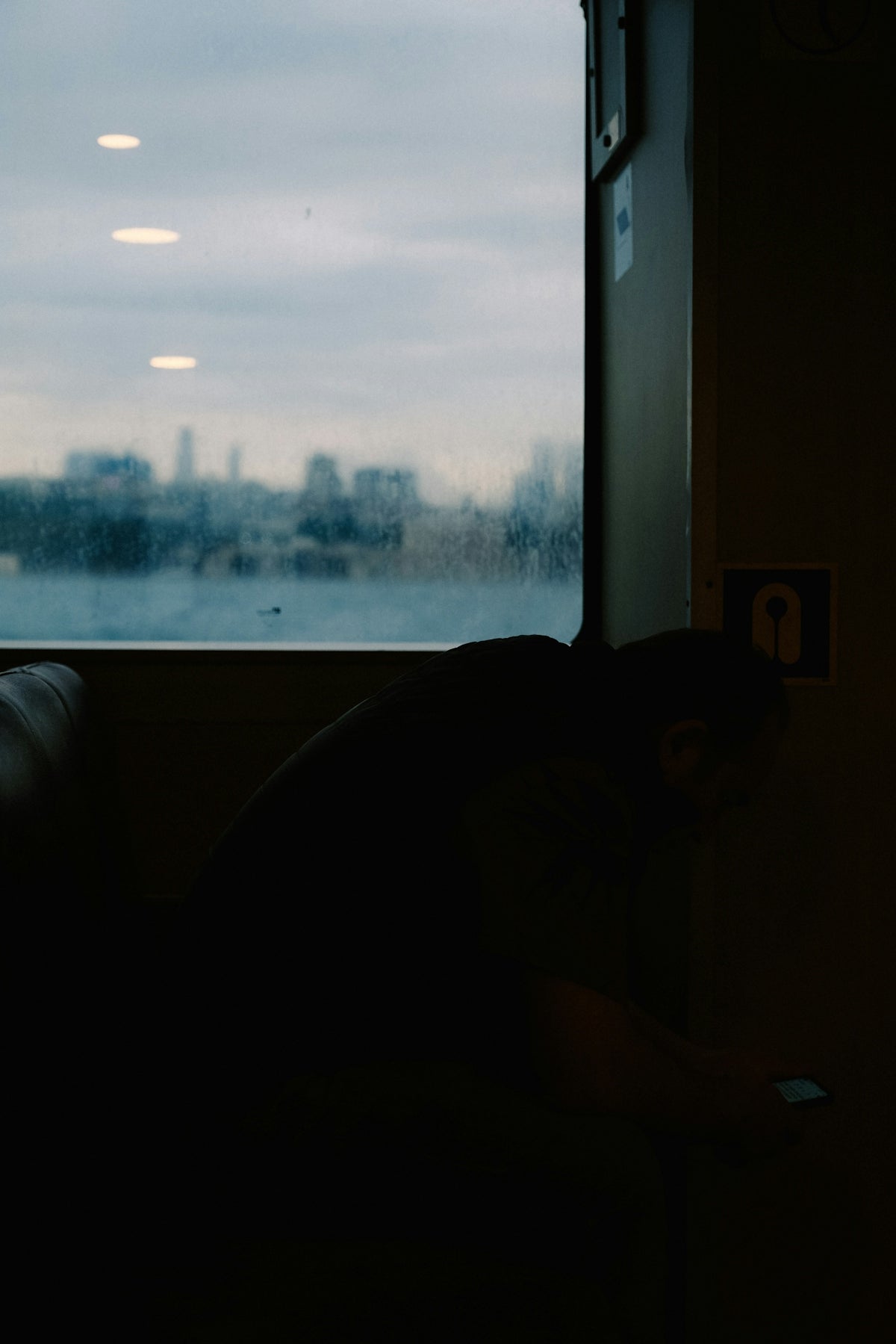 a person sleeping on a couch