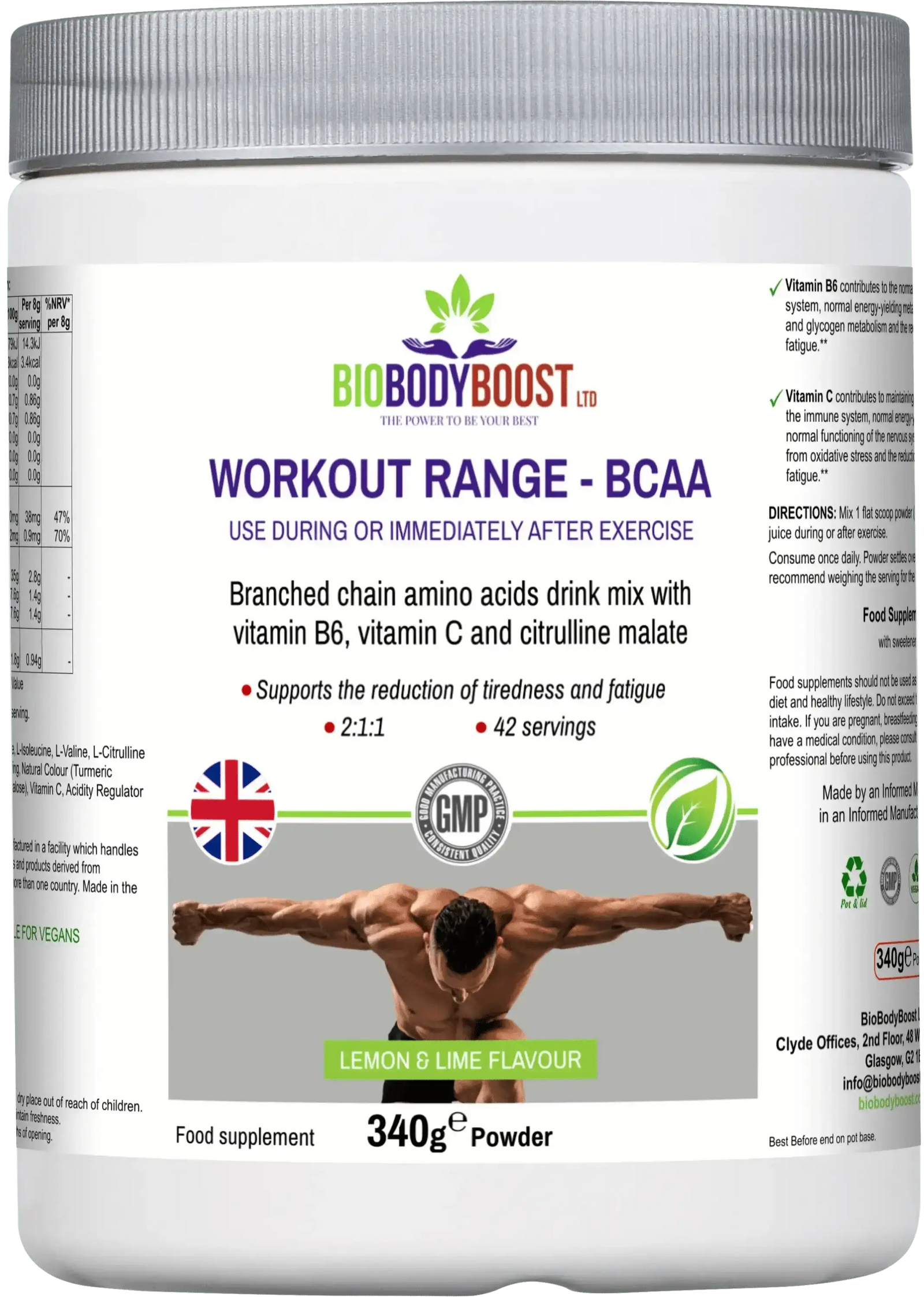 Vegan halal BCAA amino acids drink mix UK for fasted training