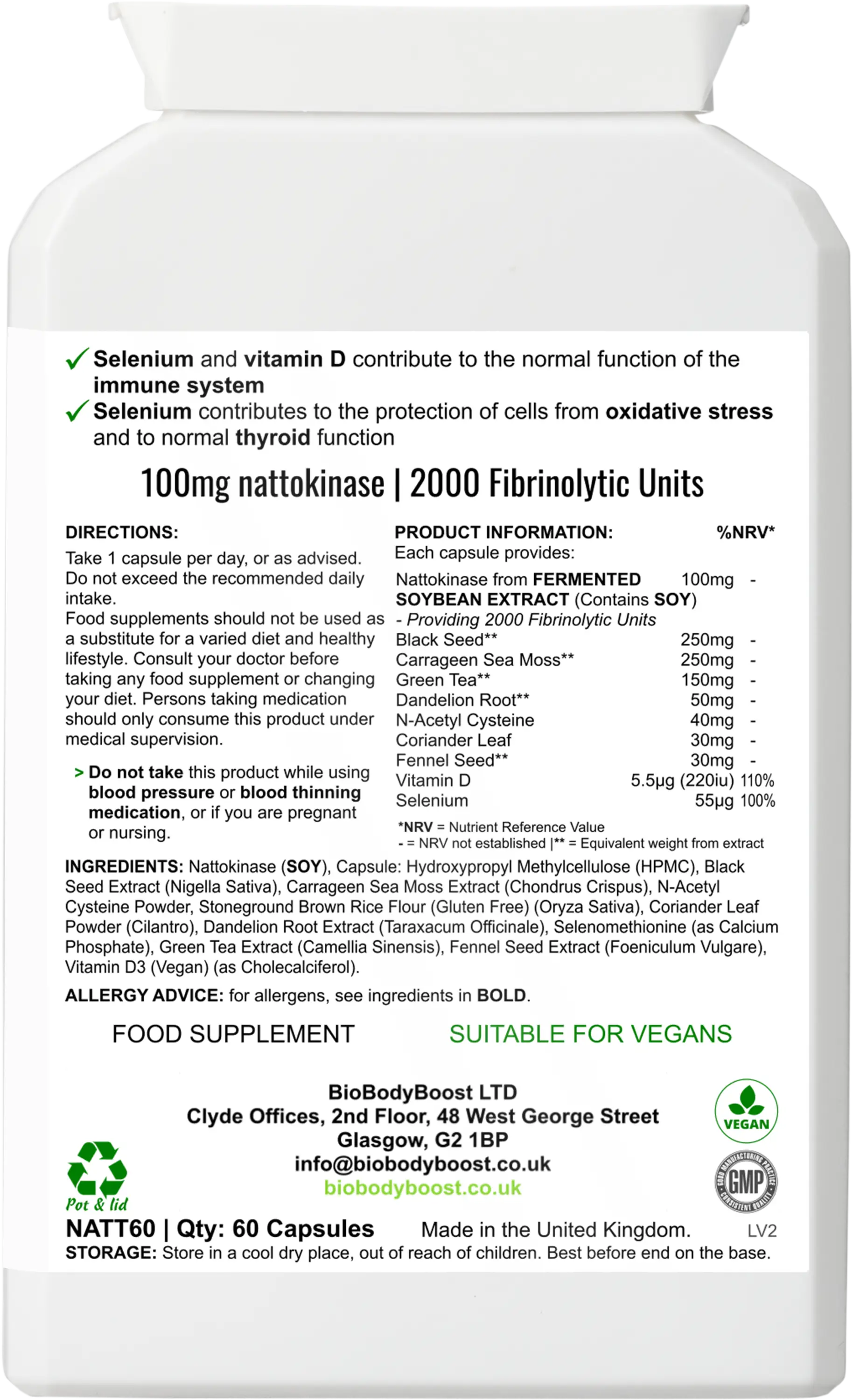 CardioVital Natto Blend - Nattokinase Supplement - Premium Herbal Multivitamins from BioBodyBoost - Just £18.89! Shop now at BioBodyBoost