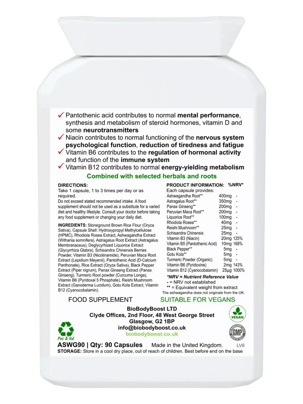 ZenBlend - Ashwagandha Complex with Niacin - Vitamins & Supplements