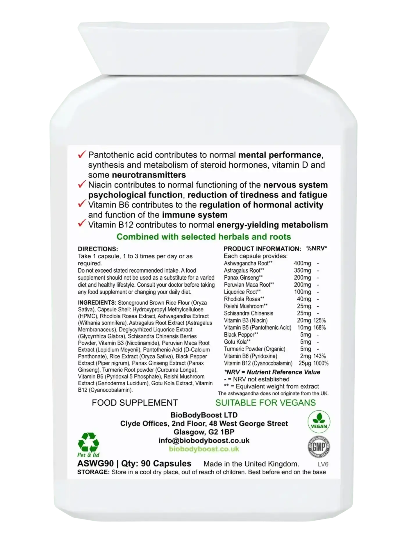 ZenBlend - Ashwagandha Complex with Niacin - Vitamins & Supplements