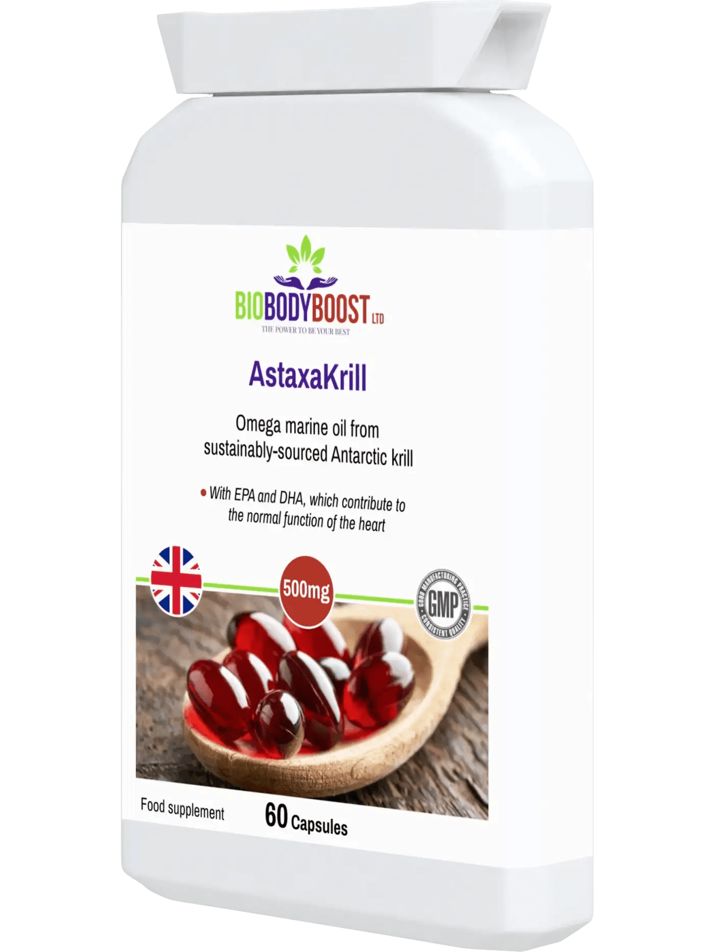 AstaxaKrill - Antarctic Krill Oil Capsules - BioBodyBoost