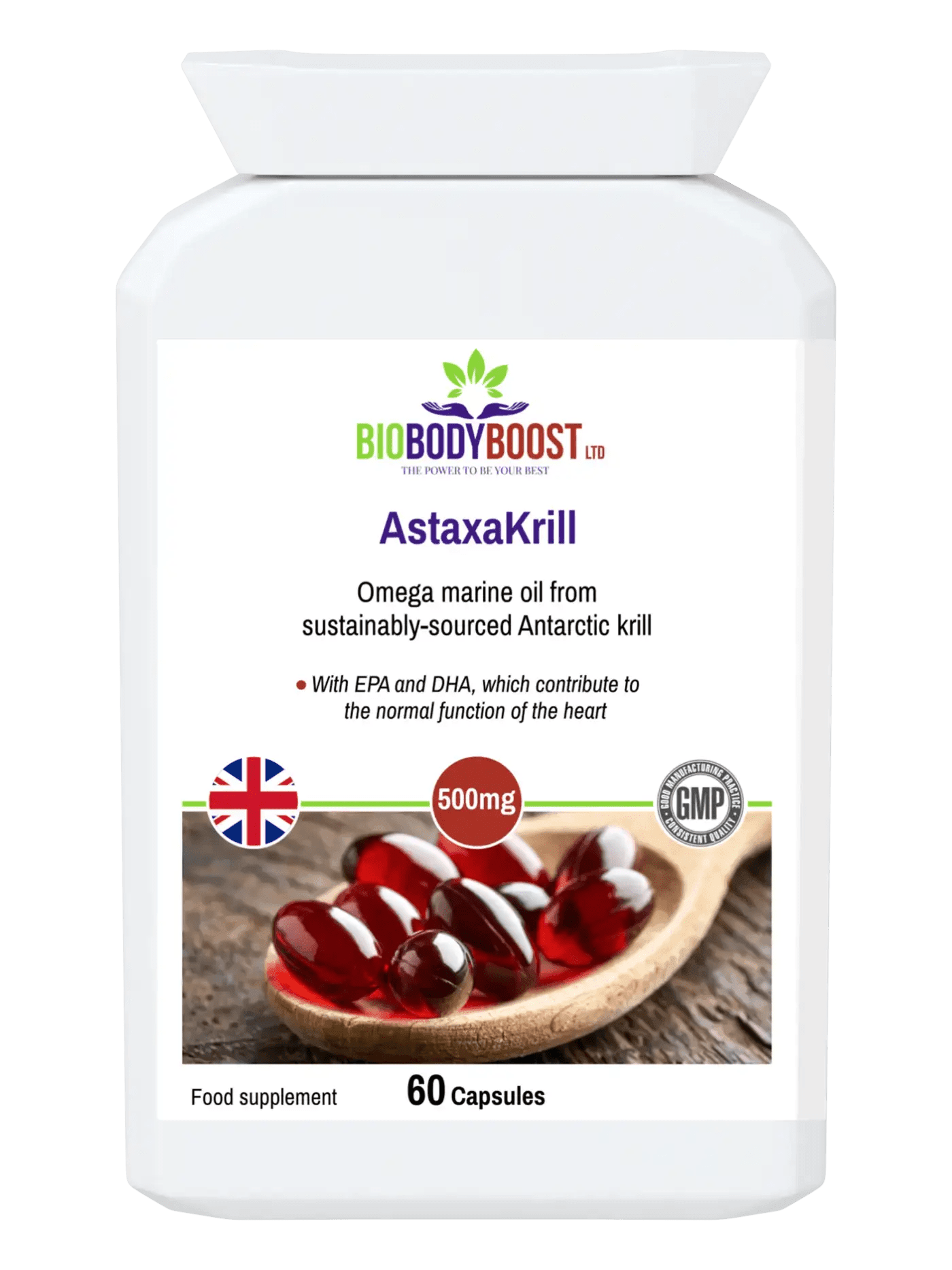 AstaxaKrill - Antarctic Krill Oil Capsules - BioBodyBoost