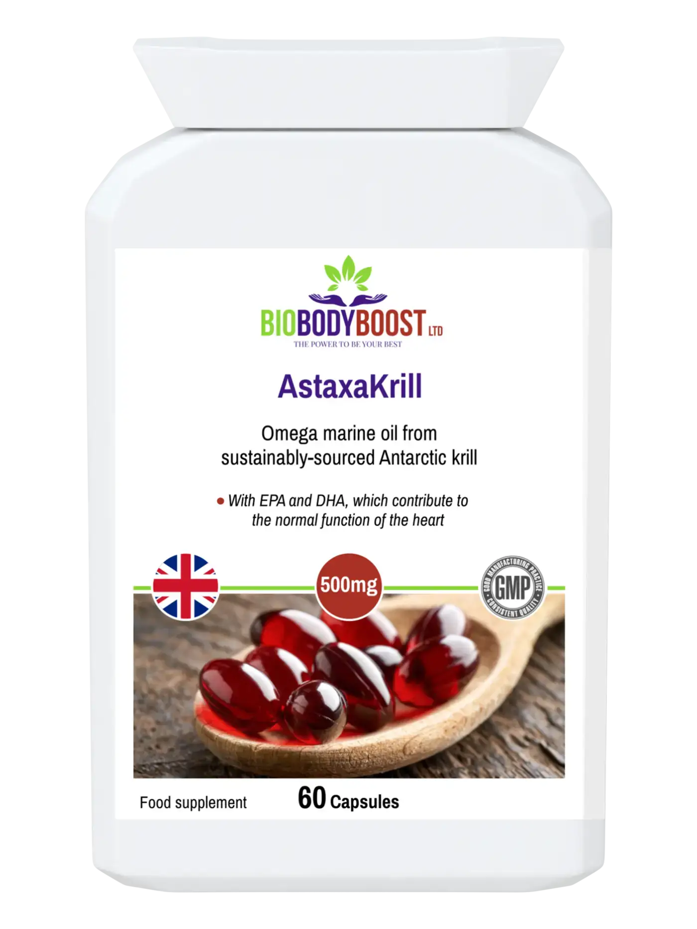 AstaxaKrill Antarctic Krill Oil Capsules - Premium Food Supplement from BioBodyBoost - Just £17.99! Shop now at BioBodyBoost