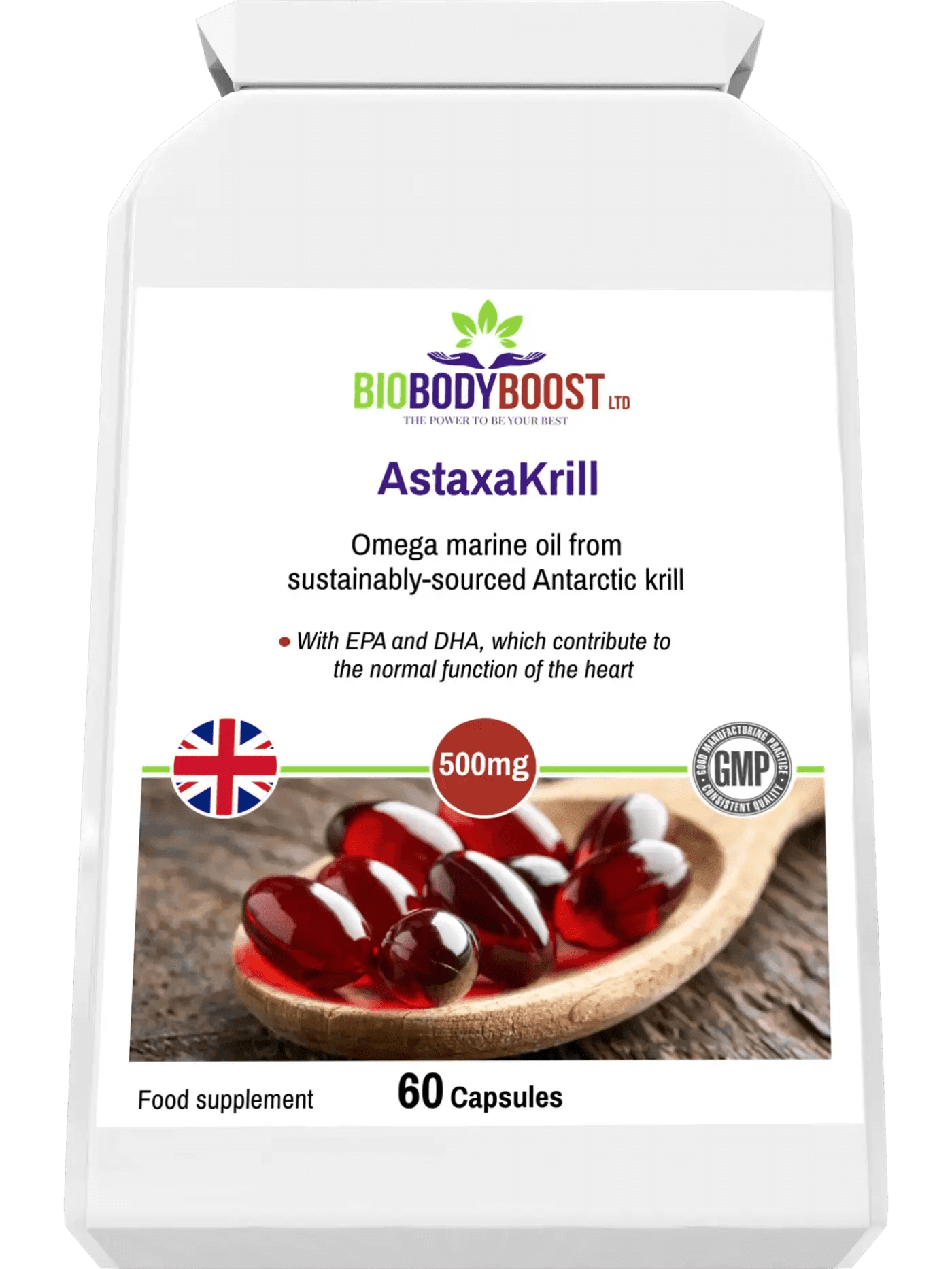 AstaxaKrill - Antarctic Krill Oil Capsules - BioBodyBoost