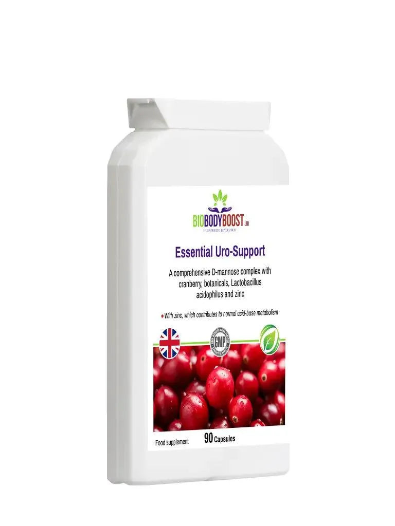 BioBodyBoost Essential Uro-Support with D-Mannose, 90 Capsules for urinary tract health
