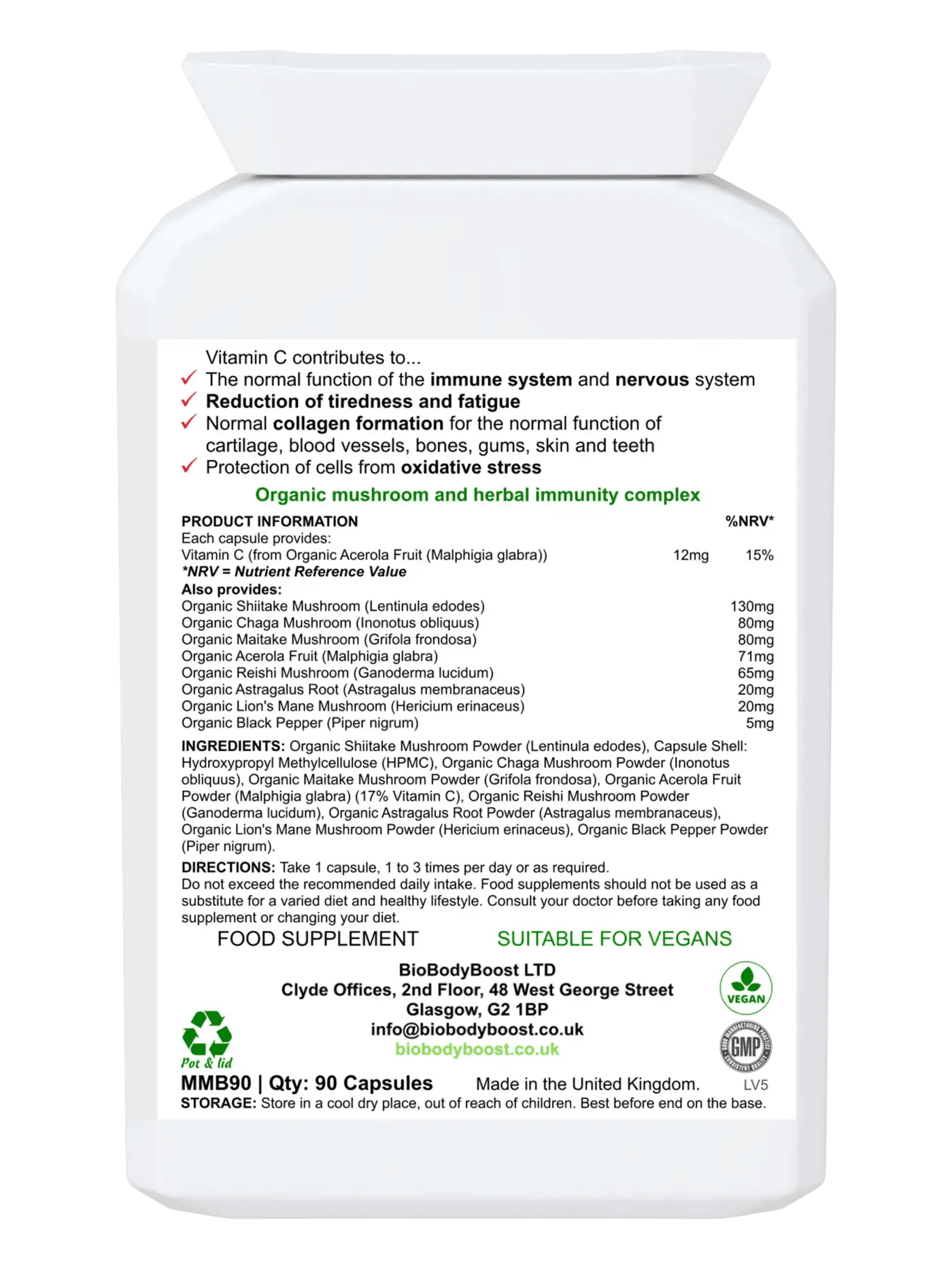 Bio Mushroom Boost - Organic Mushrooms Immunity Blend - BioBodyBoost