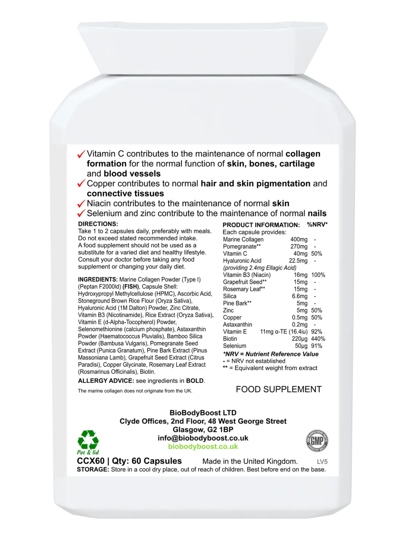 BioBeauty Blend- Marine Collagen Complex - Premium Vitamins & Supplements from BioBodyBoost - Just £19.99! Shop now at BioBodyBoost