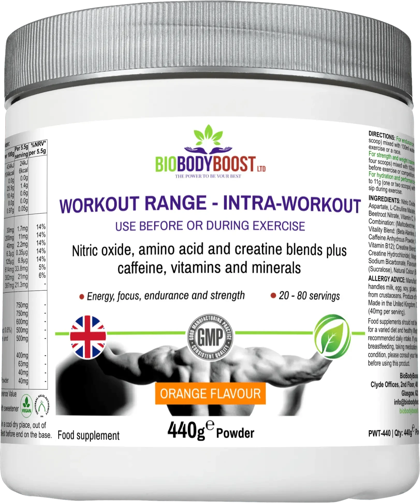 BioBodyBoost Amino Acids Workout Range - Intra-Workout Amino Acids and Creatine Blend