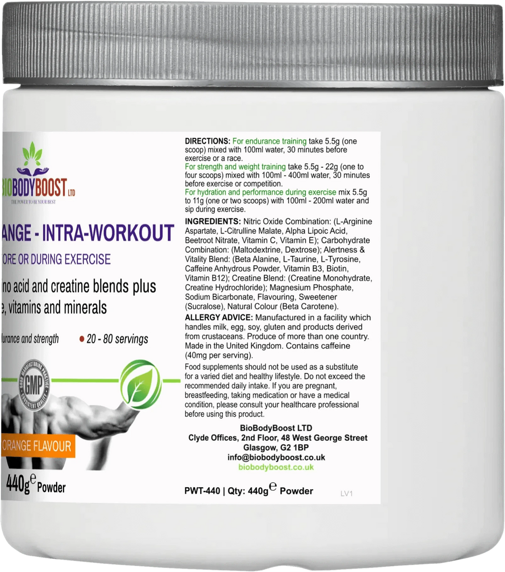 BioBodyBoost Amino Acids Workout Range - Intra-Workout Amino Acids and Creatine Blend