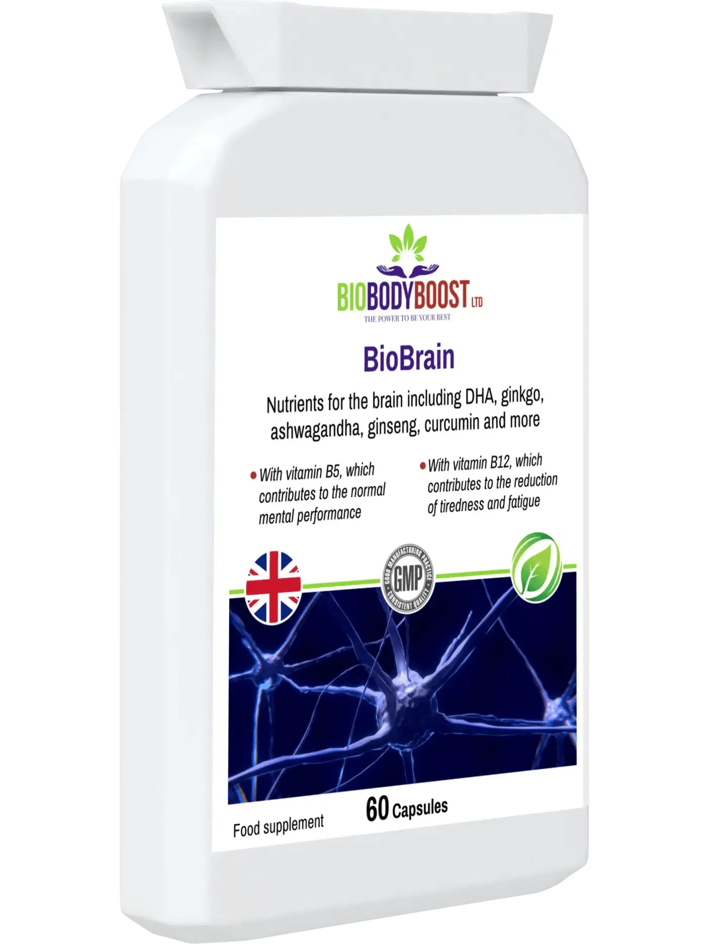 BioBrain - Natural Nootropics Supplement with vitamins and nutrients for improved mental performance