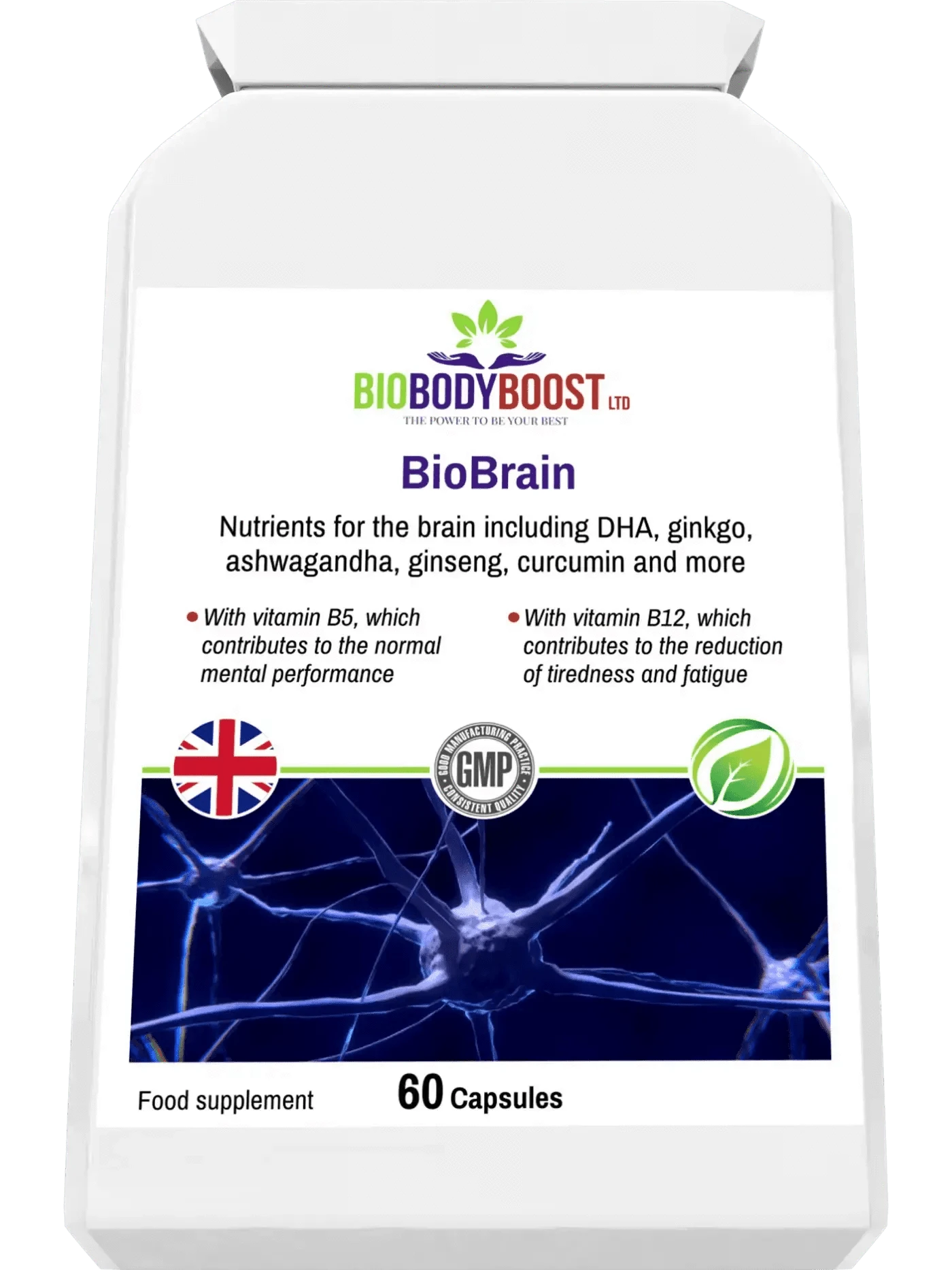 BioBodyBoost Brain Supplements BioBrain - Natural Nootropics Supplement