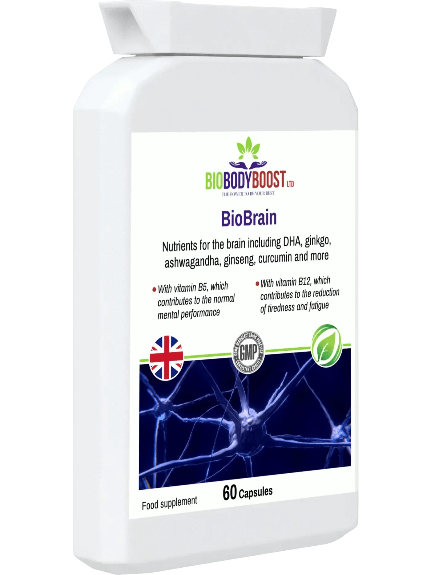 BioBodyBoost Brain Supplements BioBrain - Natural Nootropics Supplement