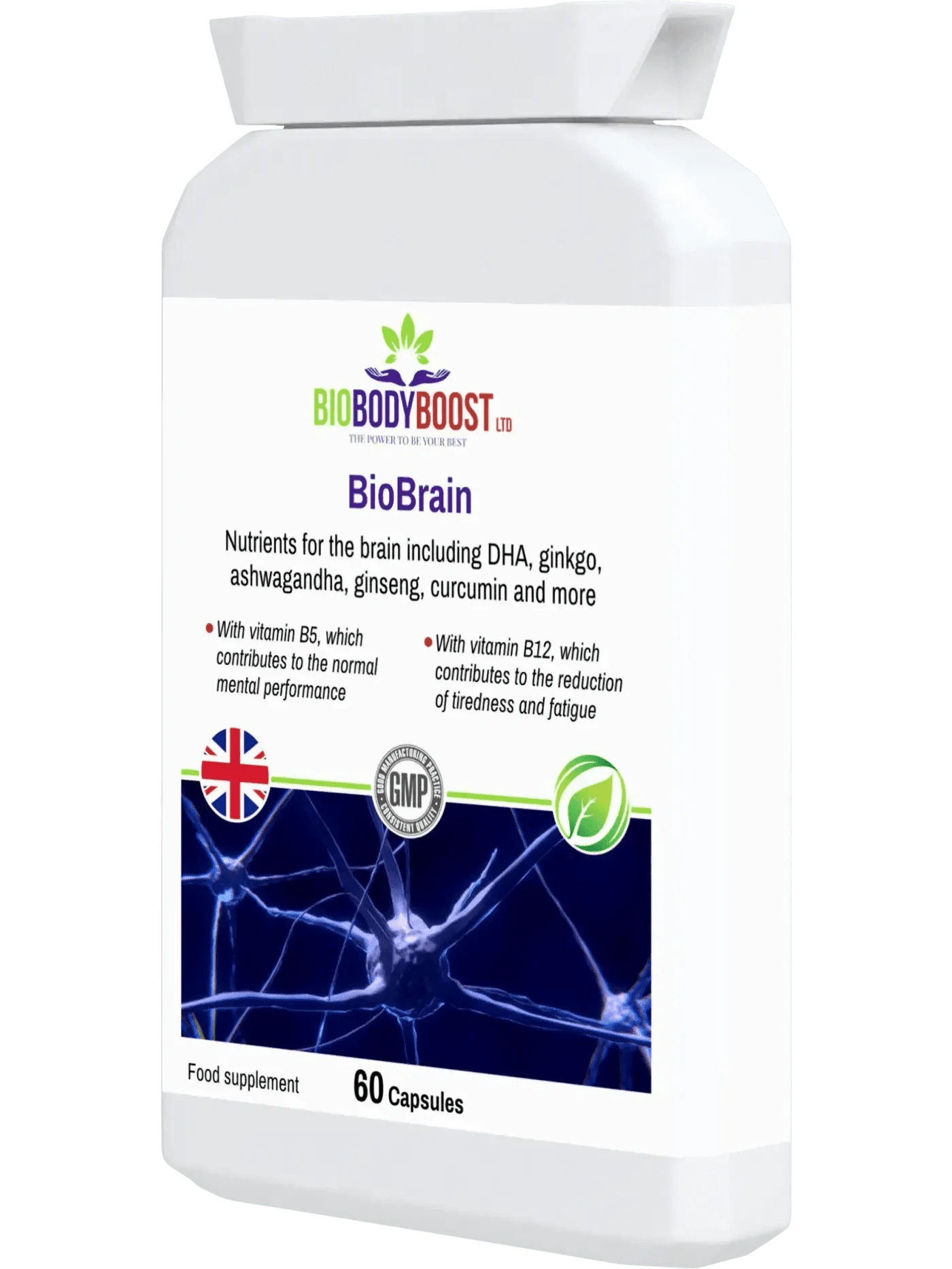 BioBodyBoost Brain Supplements BioBrain - Natural Nootropics Supplement
