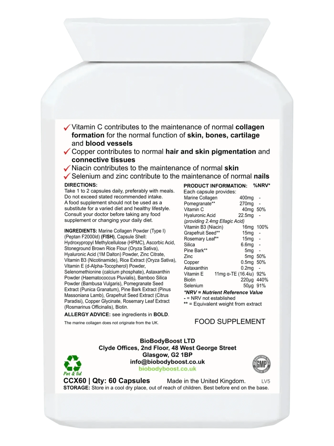 BioBodyBoost Collagen BioBeauty Blend - Marine Collagen Complex