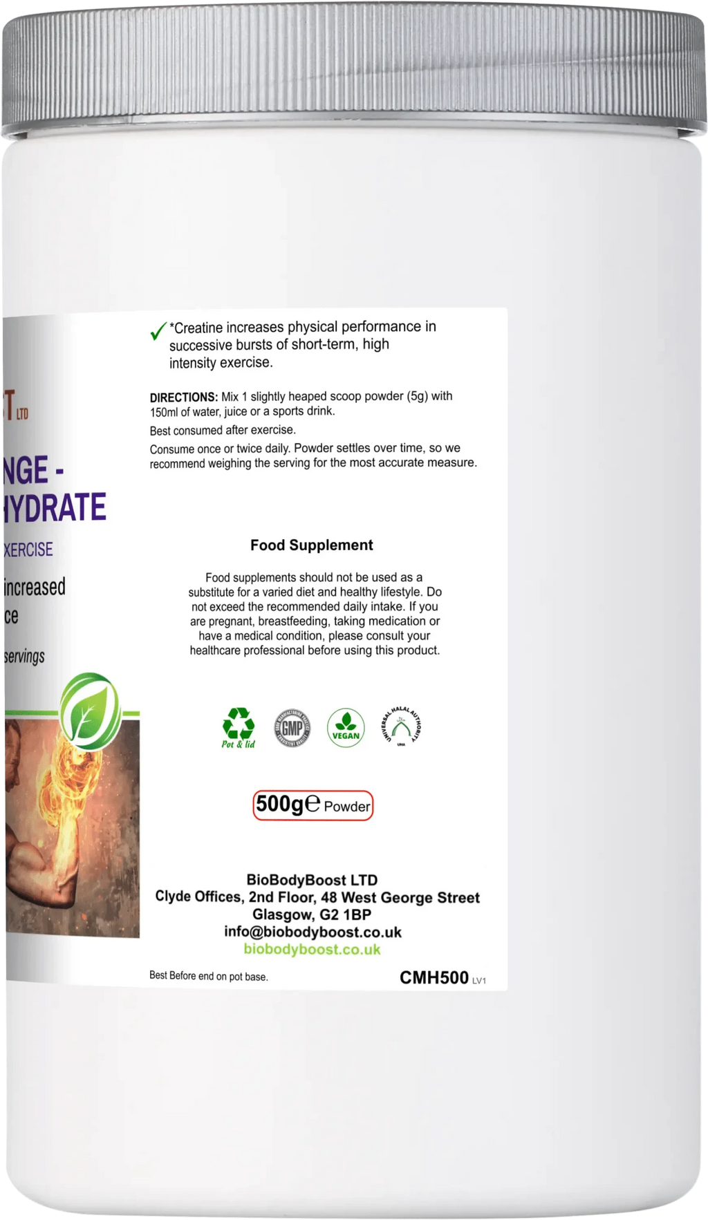 BioBodyBoost Creatine Workout Range - Creatine Monohydrate