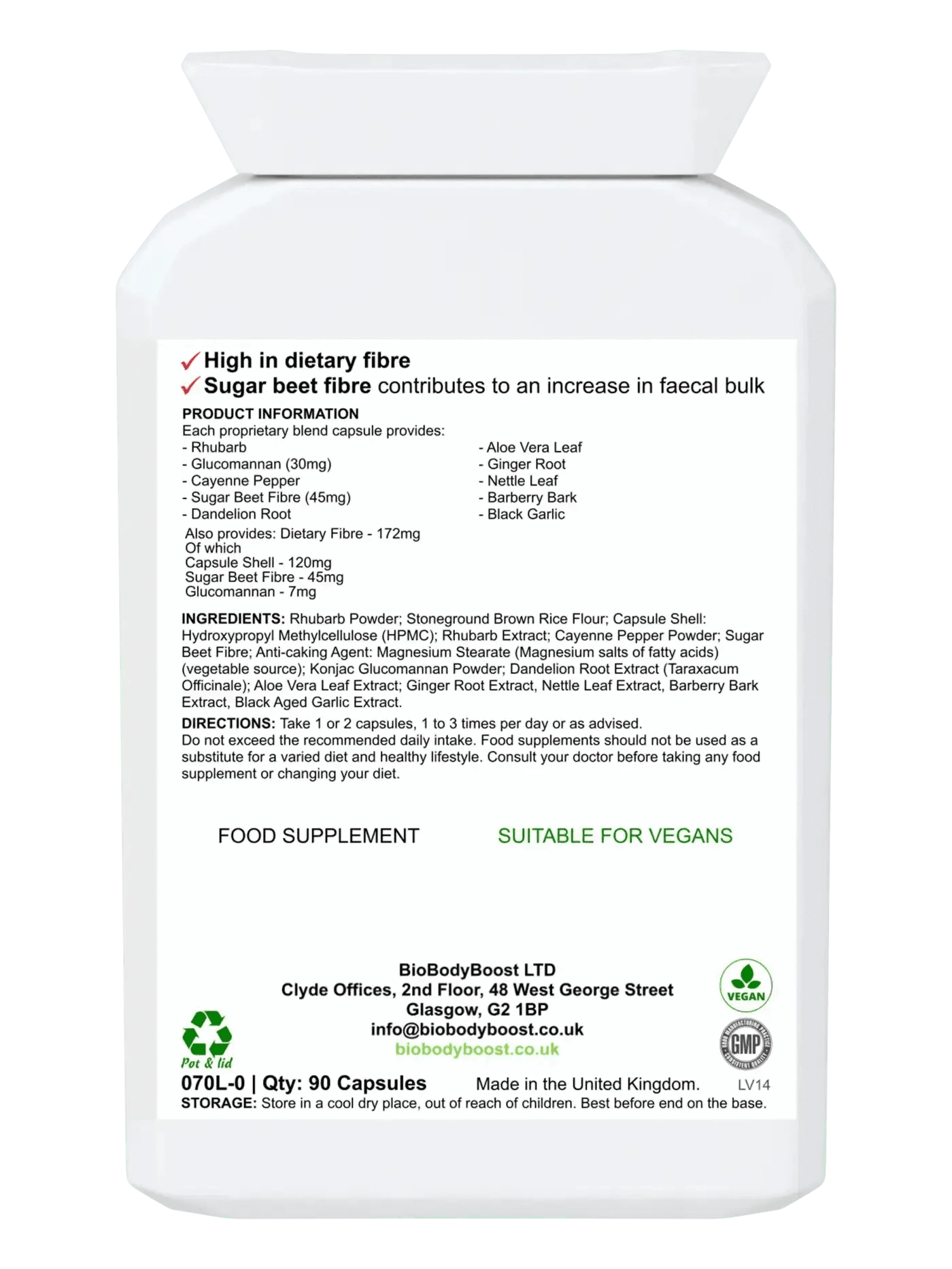 BioBodyBoost Digestive Supplements BioBlast - Natural Laxative - Fast-Acting Colon Cleanser