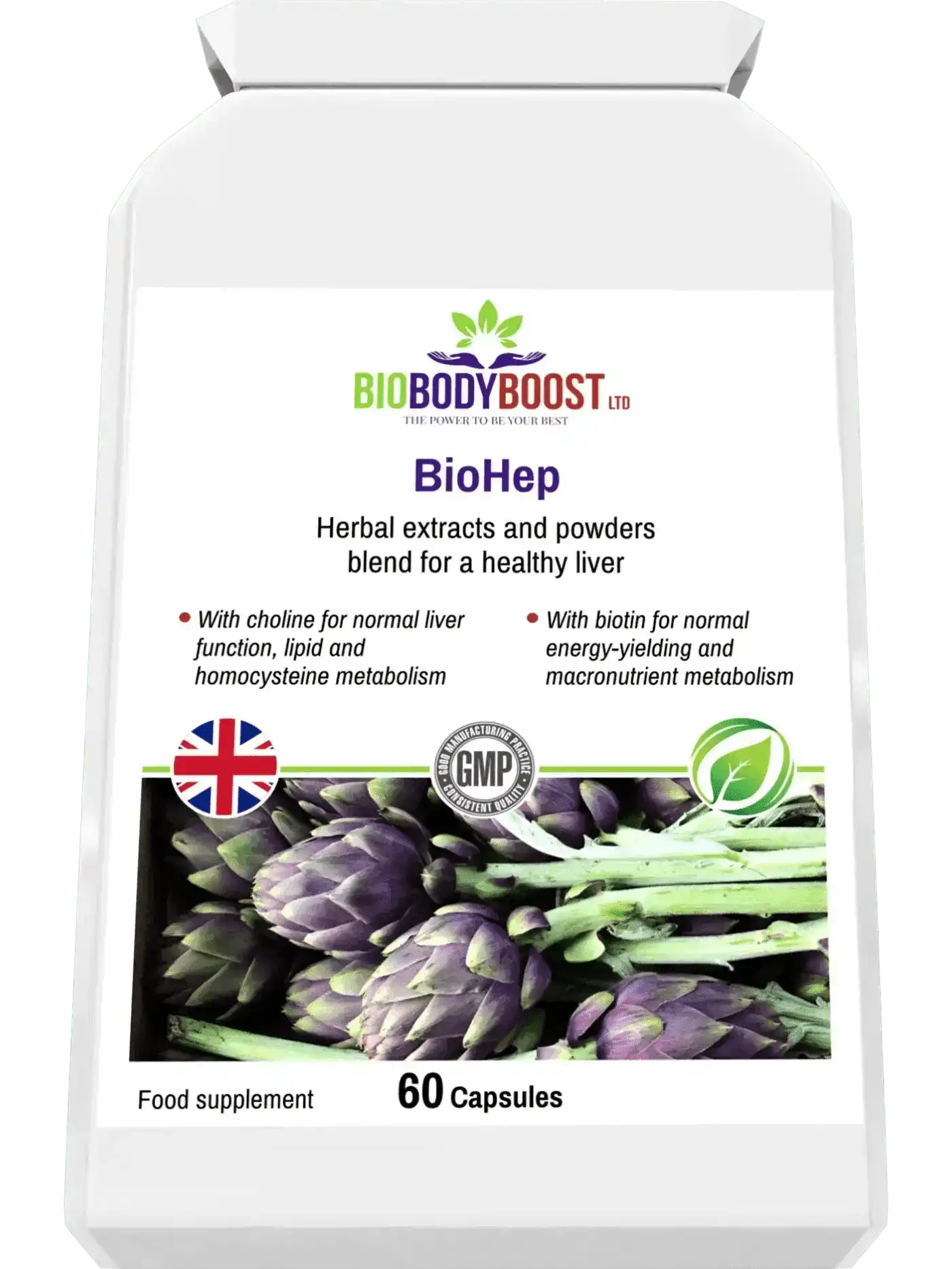 BioBodyBoost Digestive Supplements BioHep - Herbal Liver Detox Support