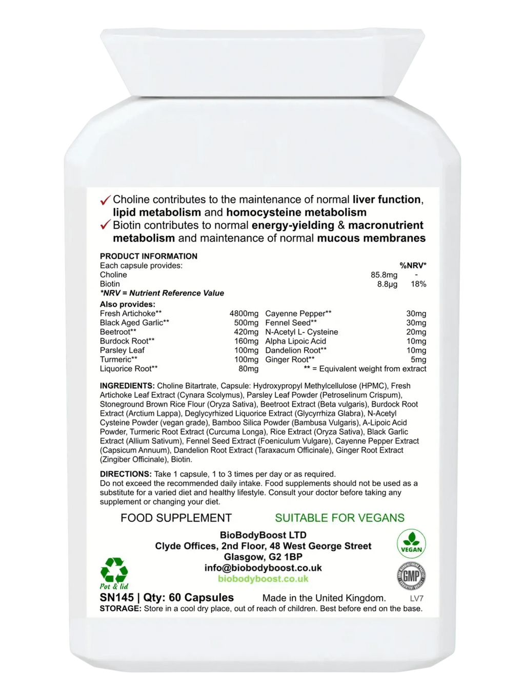 BioBodyBoost Digestive Supplements BioHep - Herbal Liver Detox Support