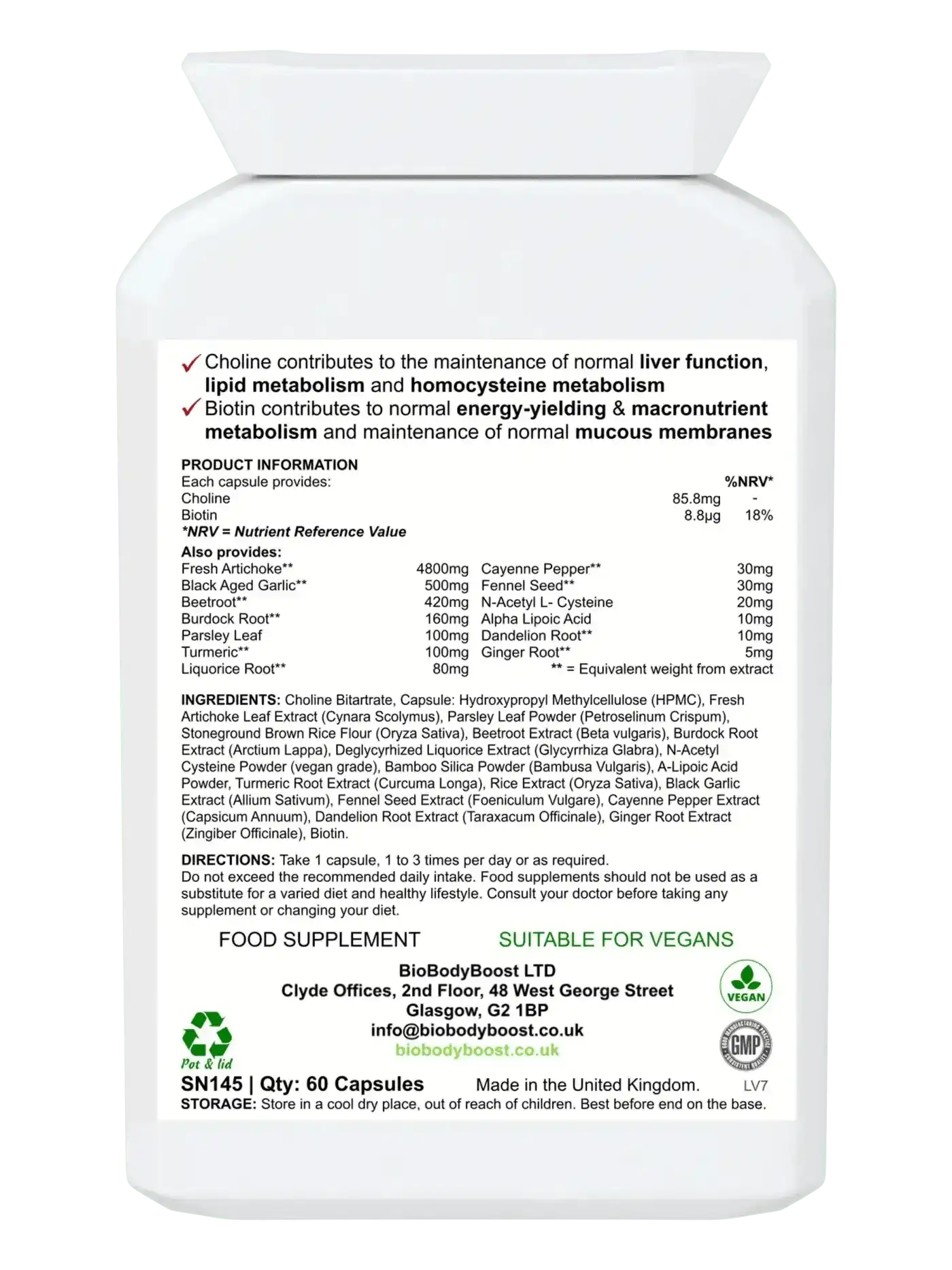 BioBodyBoost Digestive Supplements BioHep - Herbal Liver Detox Support