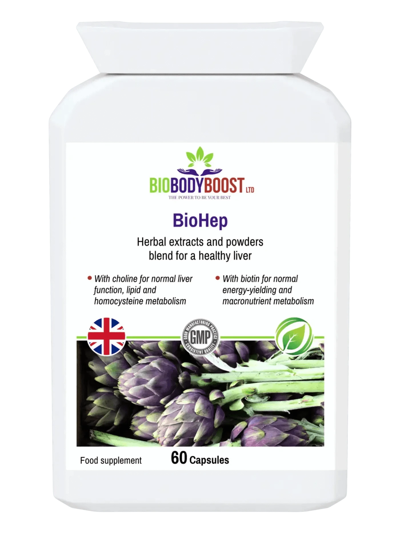 BioBodyBoost Digestive Supplements BioHep - Herbal Liver Detox Support