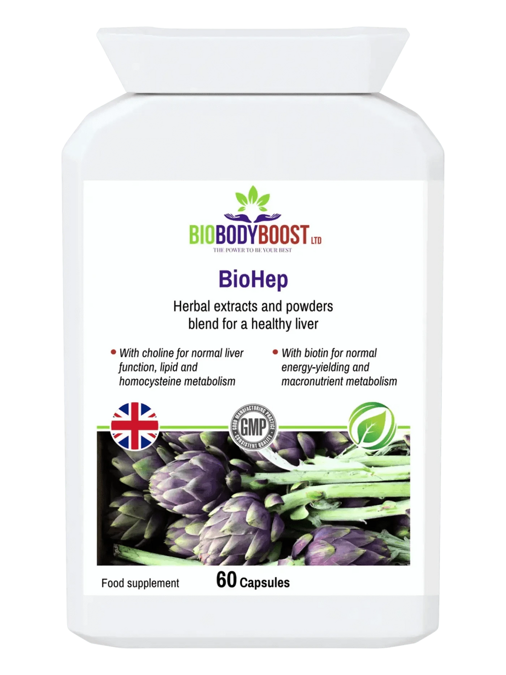 BioBodyBoost Digestive Supplements BioHep - Herbal Liver Detox Support