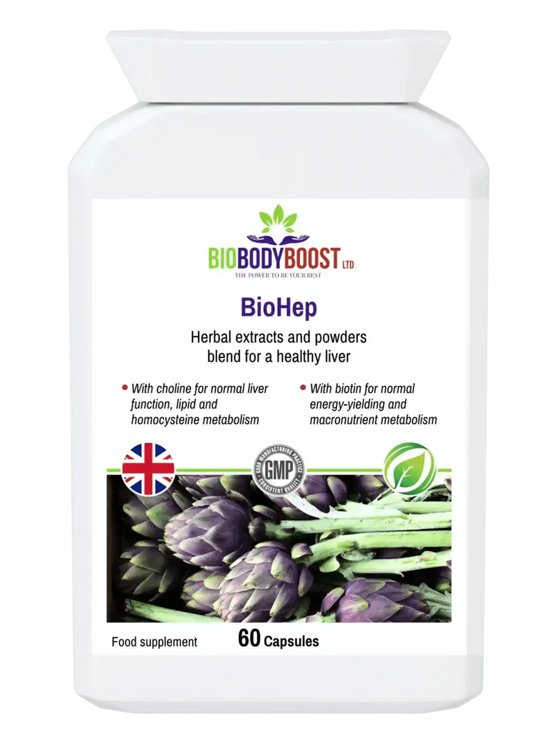 BioBodyBoost Digestive Supplements BioHep - Herbal Liver Detox Support