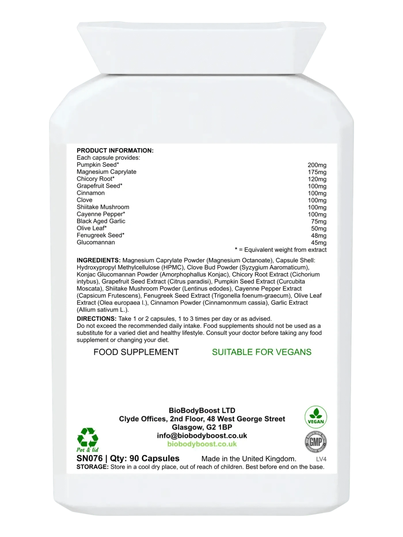 BioBodyBoost Digestive Supplements BioKlenz - Herbal Gut Detox Formula