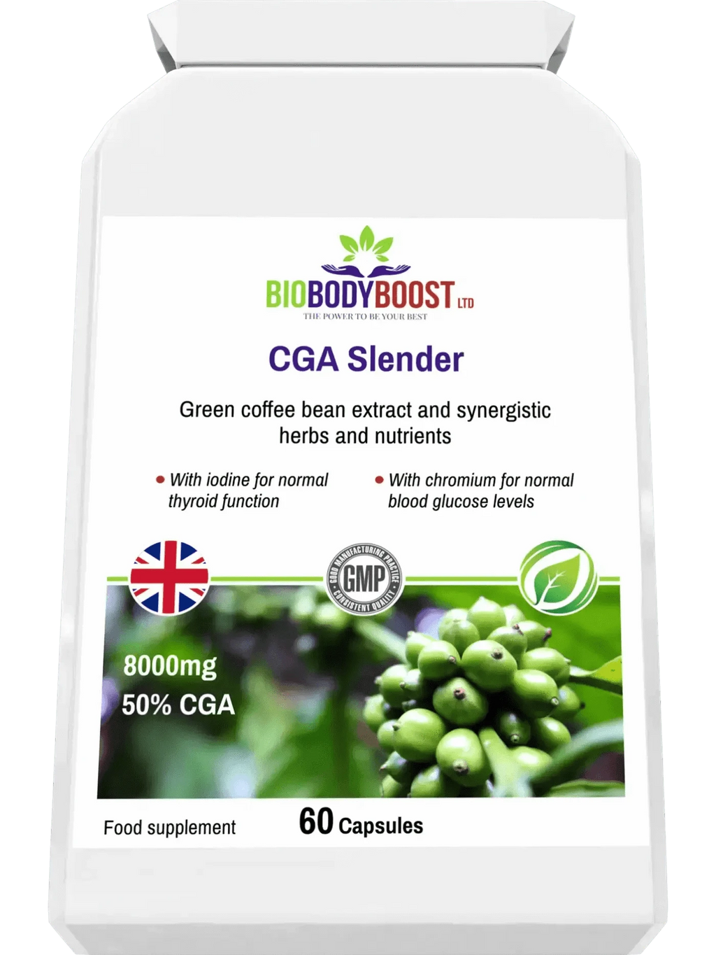 BioBodyBoost Digestive Supplements CGA Slender - Green Coffee 8000 CGA
