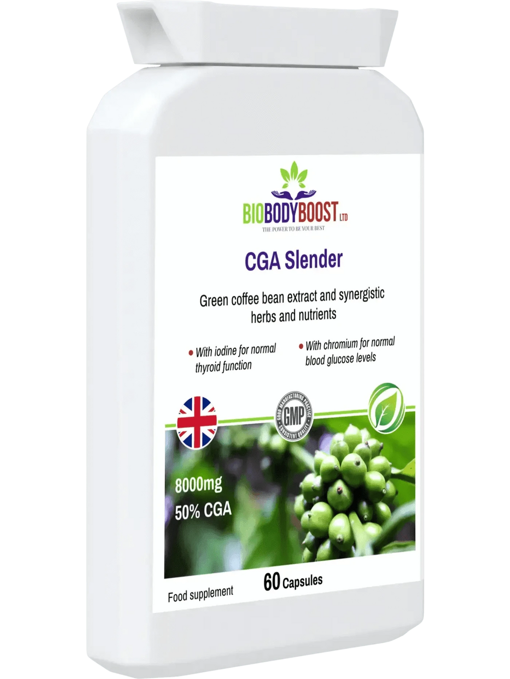 BioBodyBoost Digestive Supplements CGA Slender - Green Coffee 8000 CGA