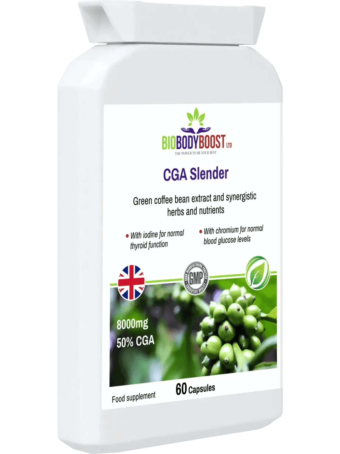 BioBodyBoost Digestive Supplements CGA Slender - Green Coffee 8000 CGA