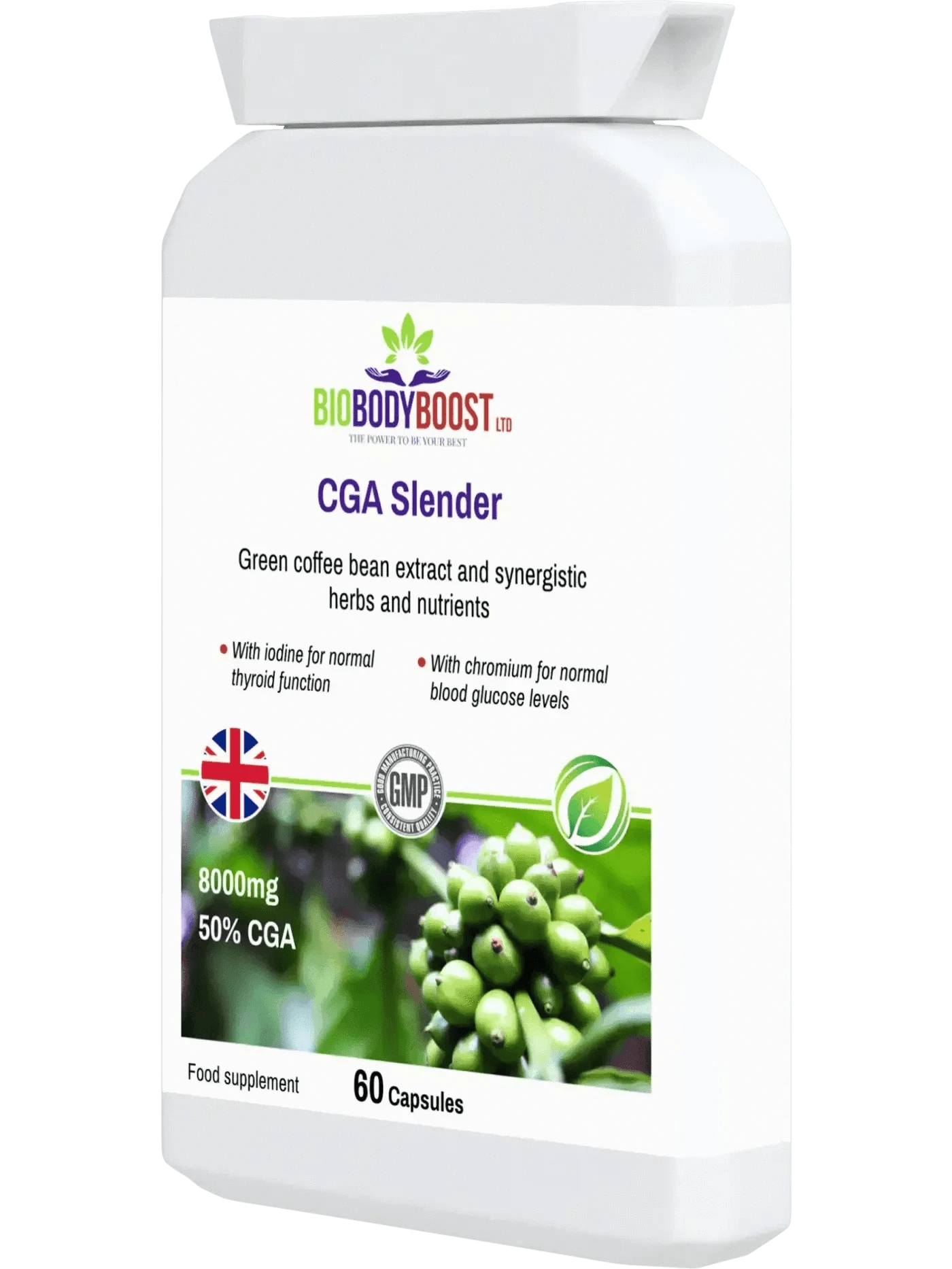 BioBodyBoost Digestive Supplements CGA Slender - Green Coffee 8000 CGA
