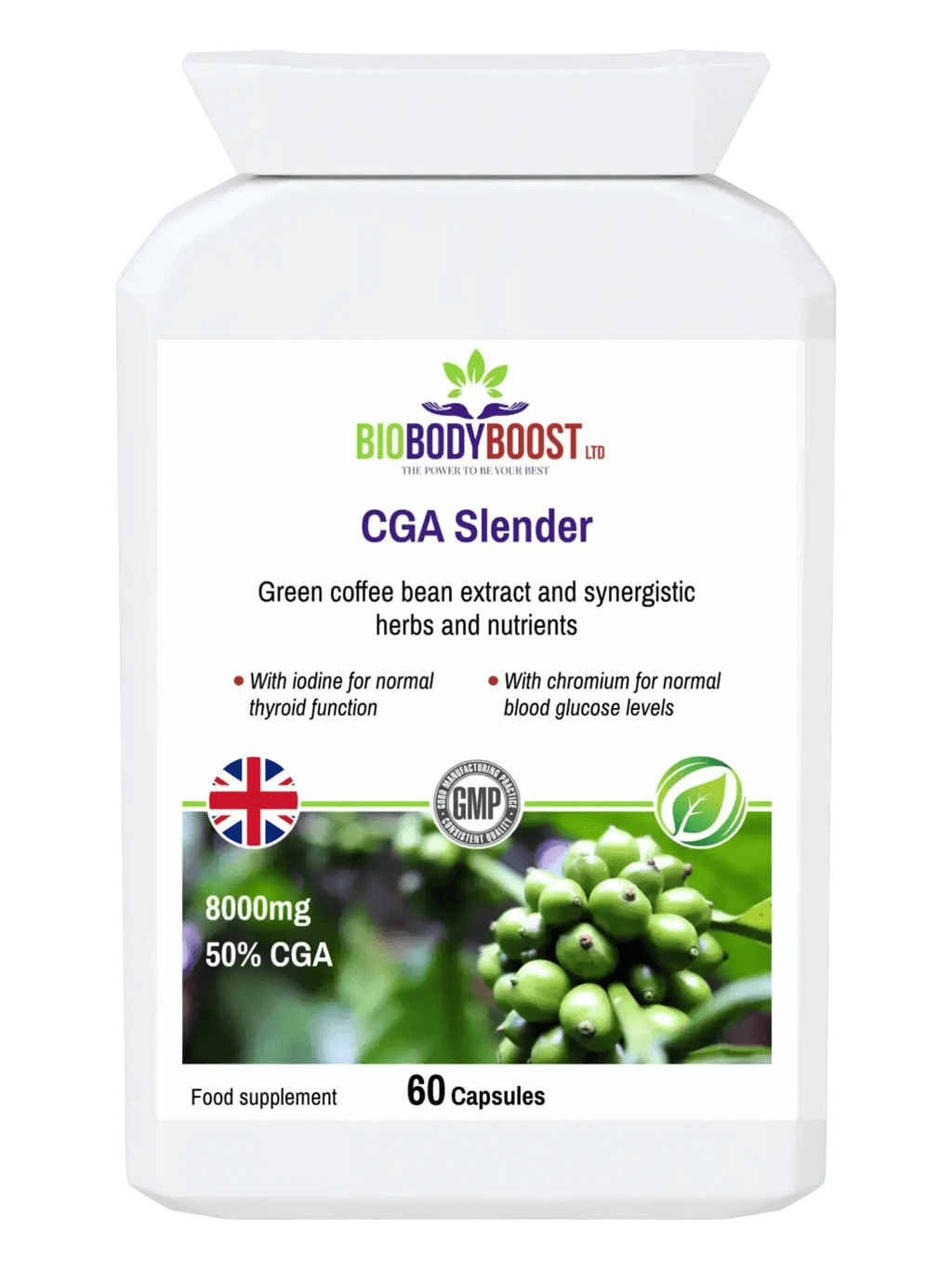 BioBodyBoost Digestive Supplements CGA Slender - Green Coffee 8000 CGA