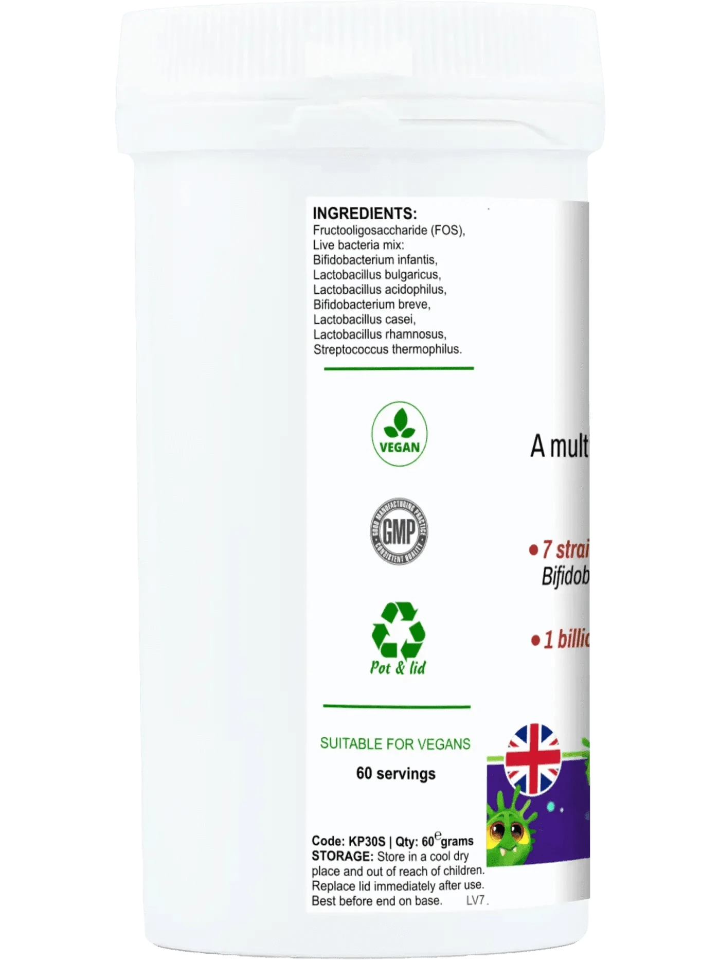BioBodyBoost Digestive Supplements Little BioGut - Vegan Kids Probiotics