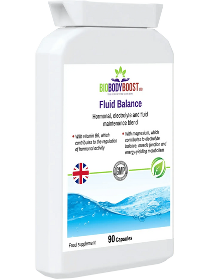 BioBodyBoost Fluid Balance Capsules for hormonal, electrolyte water retention and fluid maintenance with vitamins and magnesium