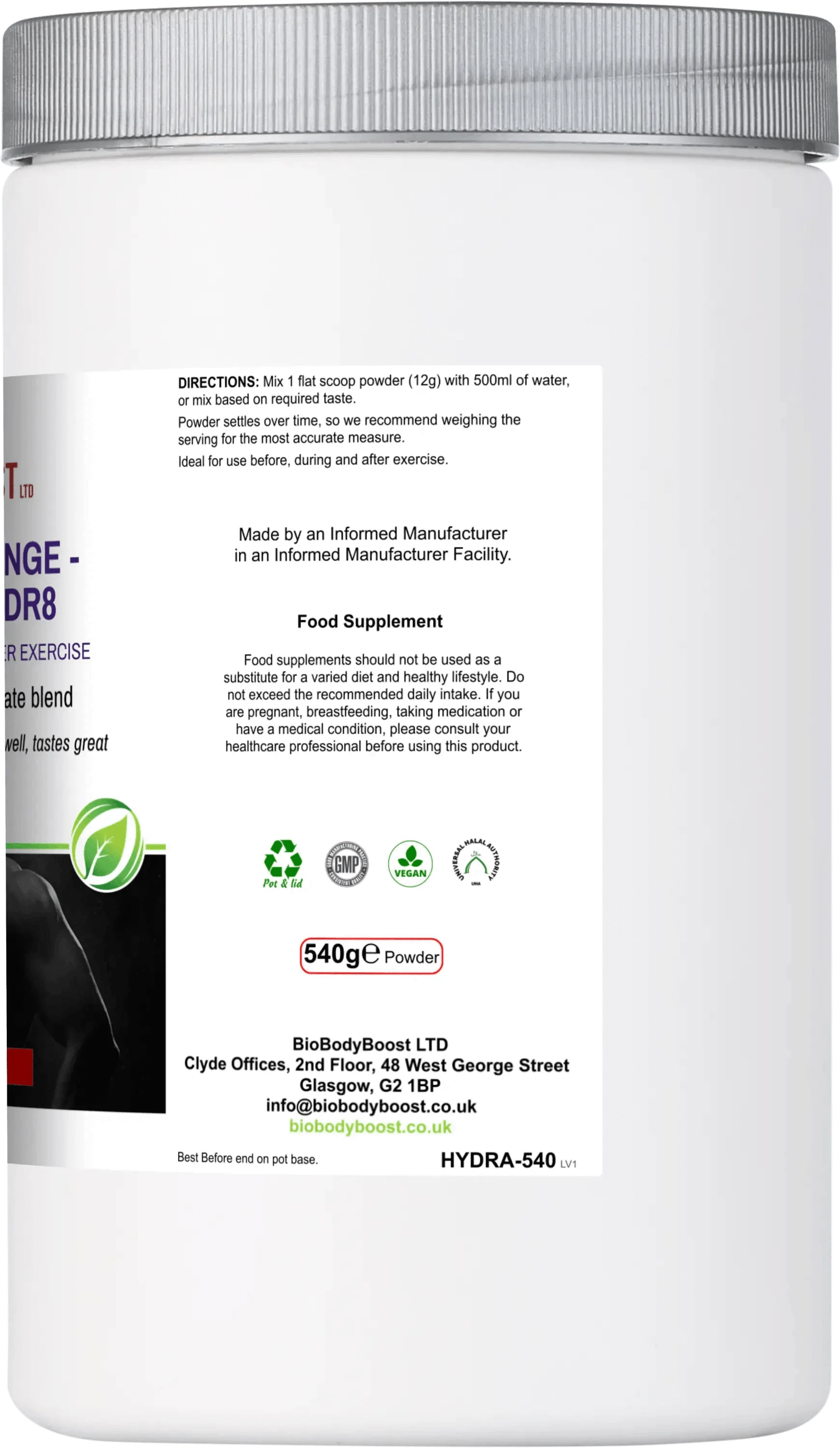 BioBodyBoost Electrolytes Electro-Hidr8 - Electrolyte Drink Mix Berry
