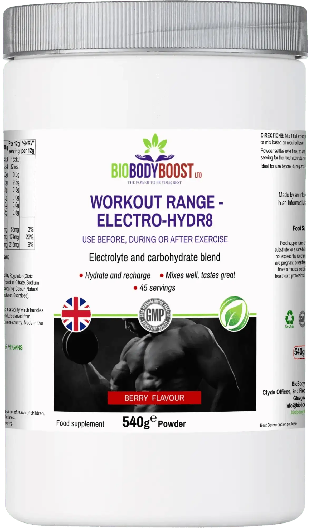 BioBodyBoost Electrolytes Electro-Hidr8 - Electrolyte Drink Mix Berry