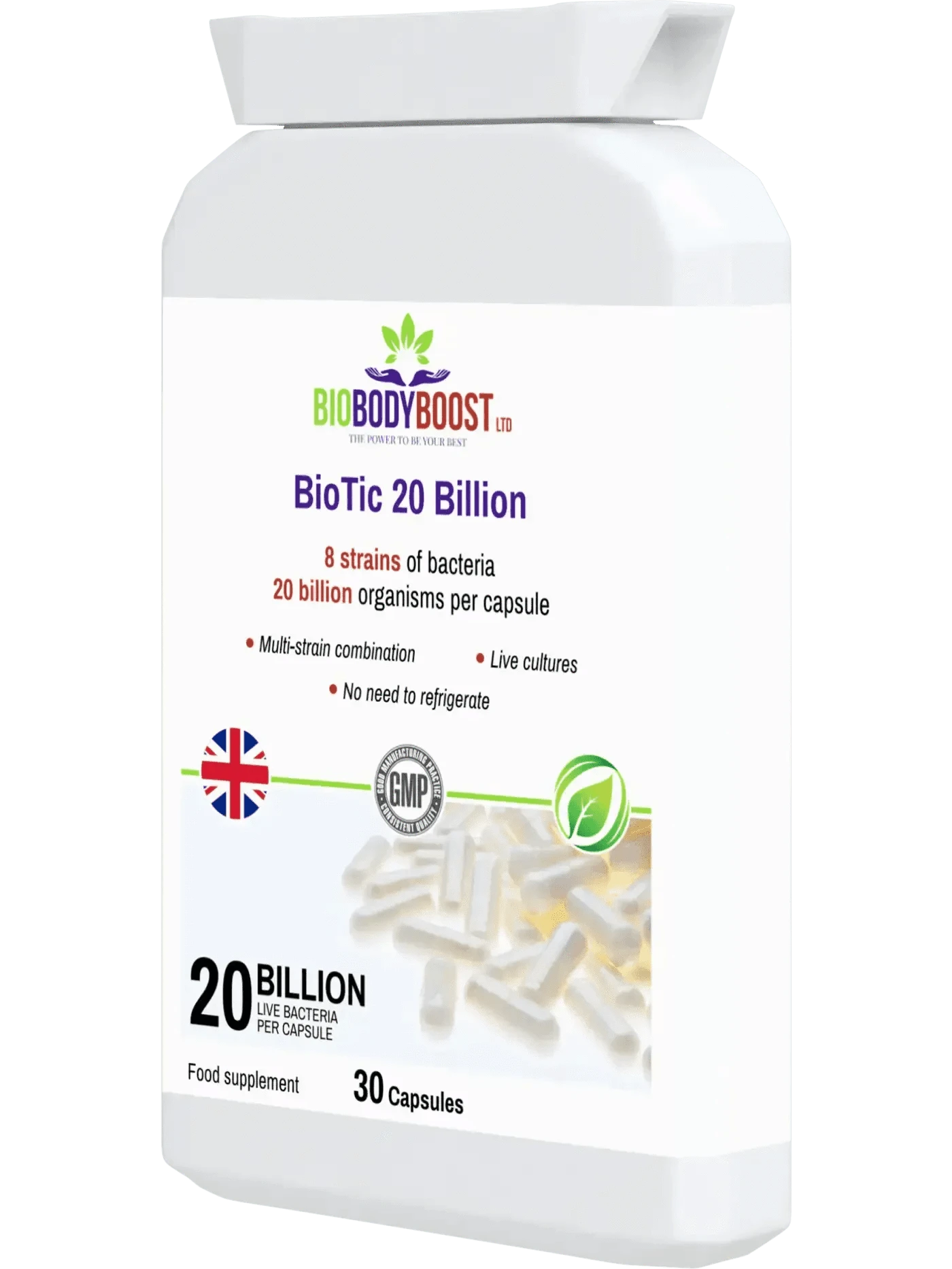 BioBodyBoost Food Supplement BioBodyBoost Vegan Probiotic - 20 Billion Live Cultures