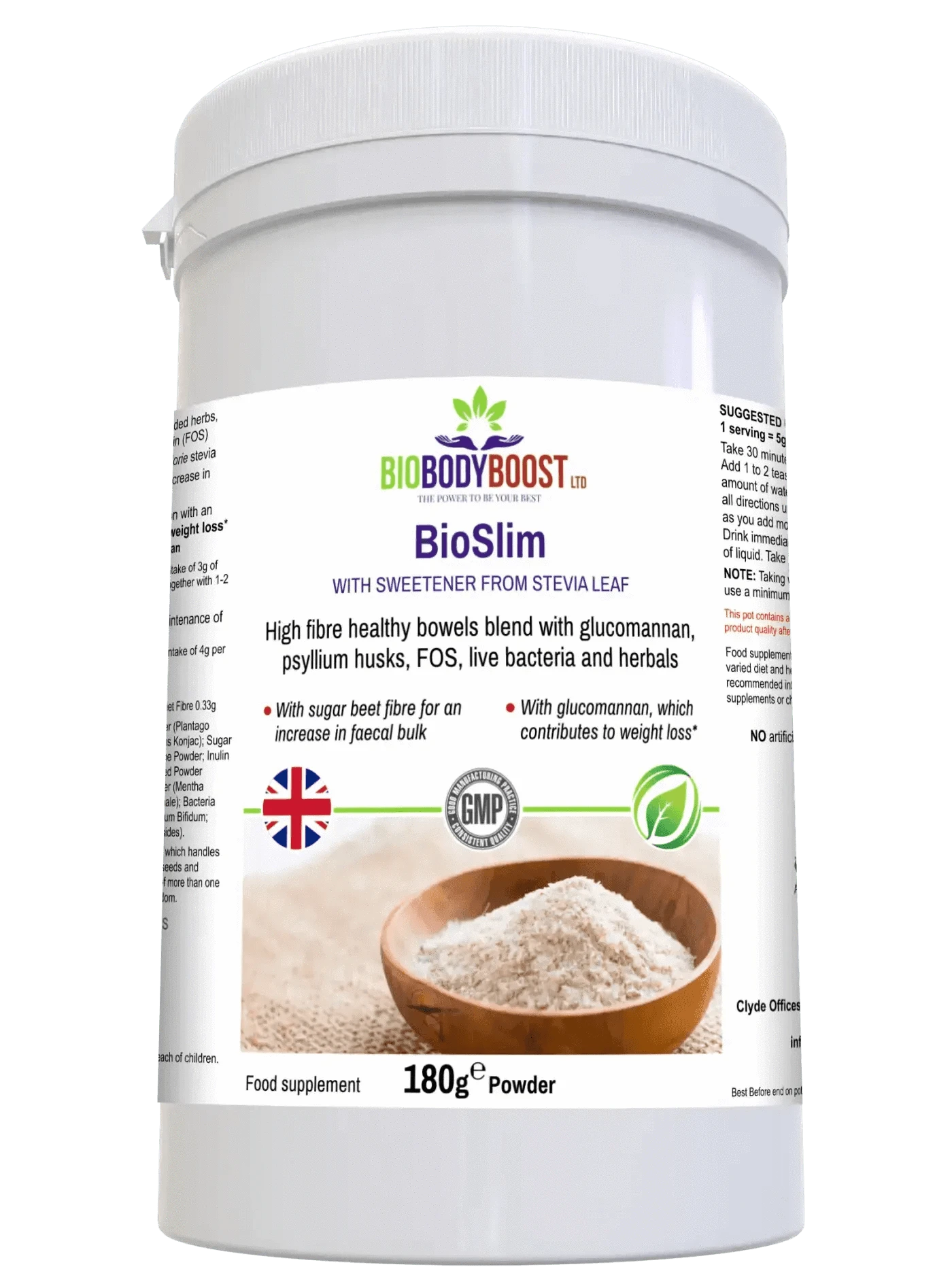 BioBodyBoost Food Supplement BioSlim - Psyllium Husks Dietary Fibre