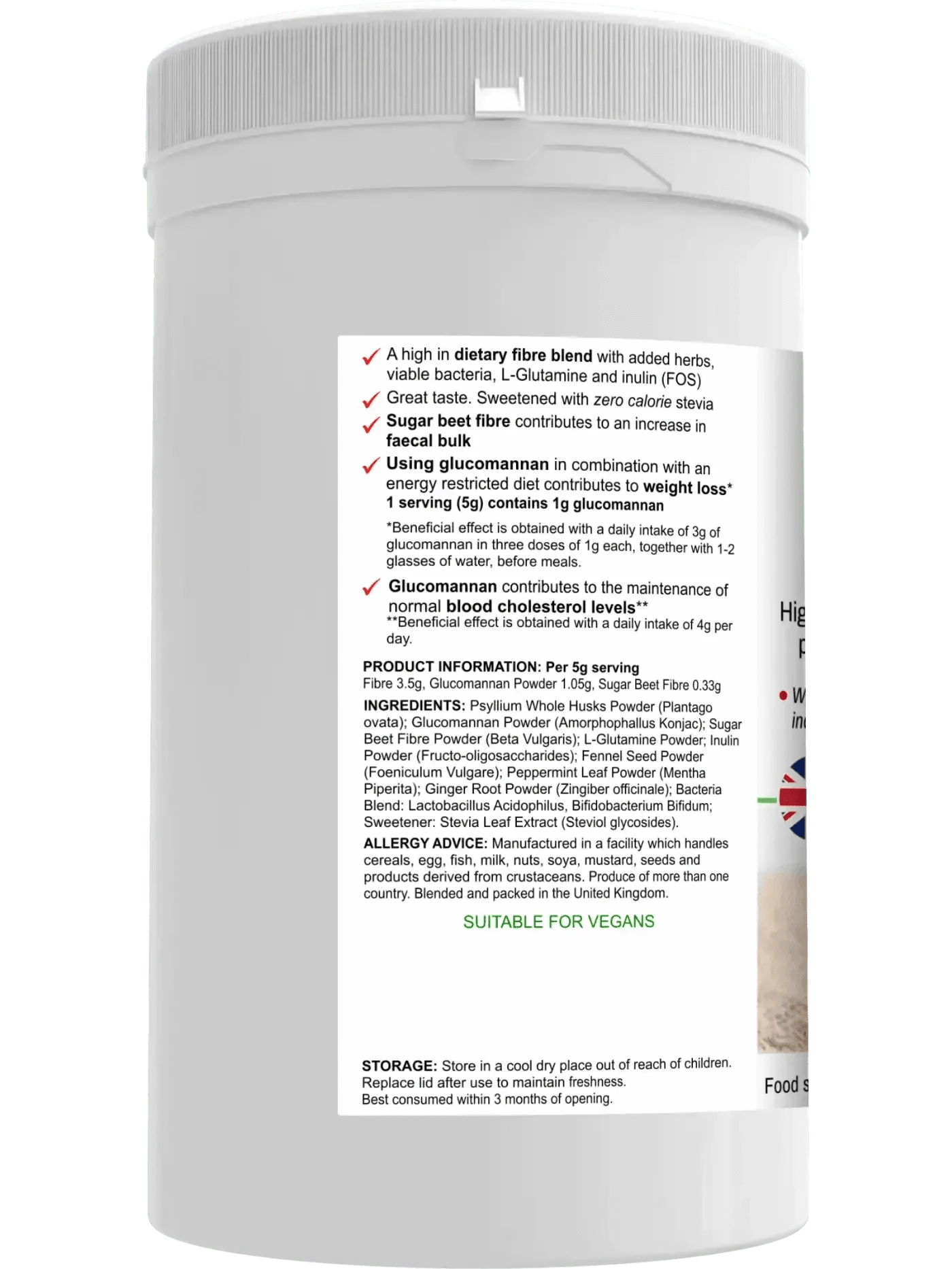 BioBodyBoost Food Supplement BioSlim - Psyllium Husks Dietary Fibre