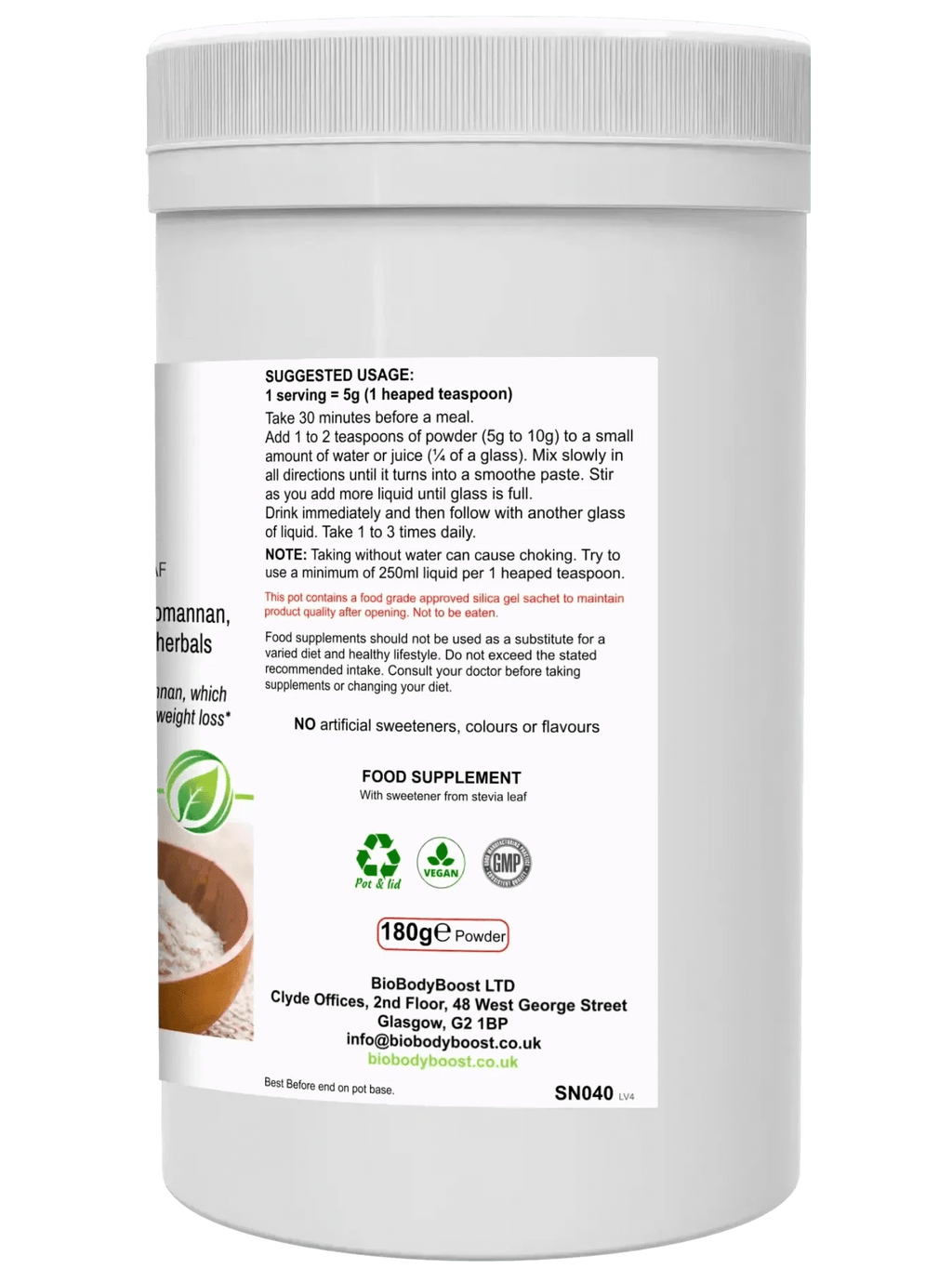 BioBodyBoost Food Supplement BioSlim - Psyllium Husks Dietary Fibre