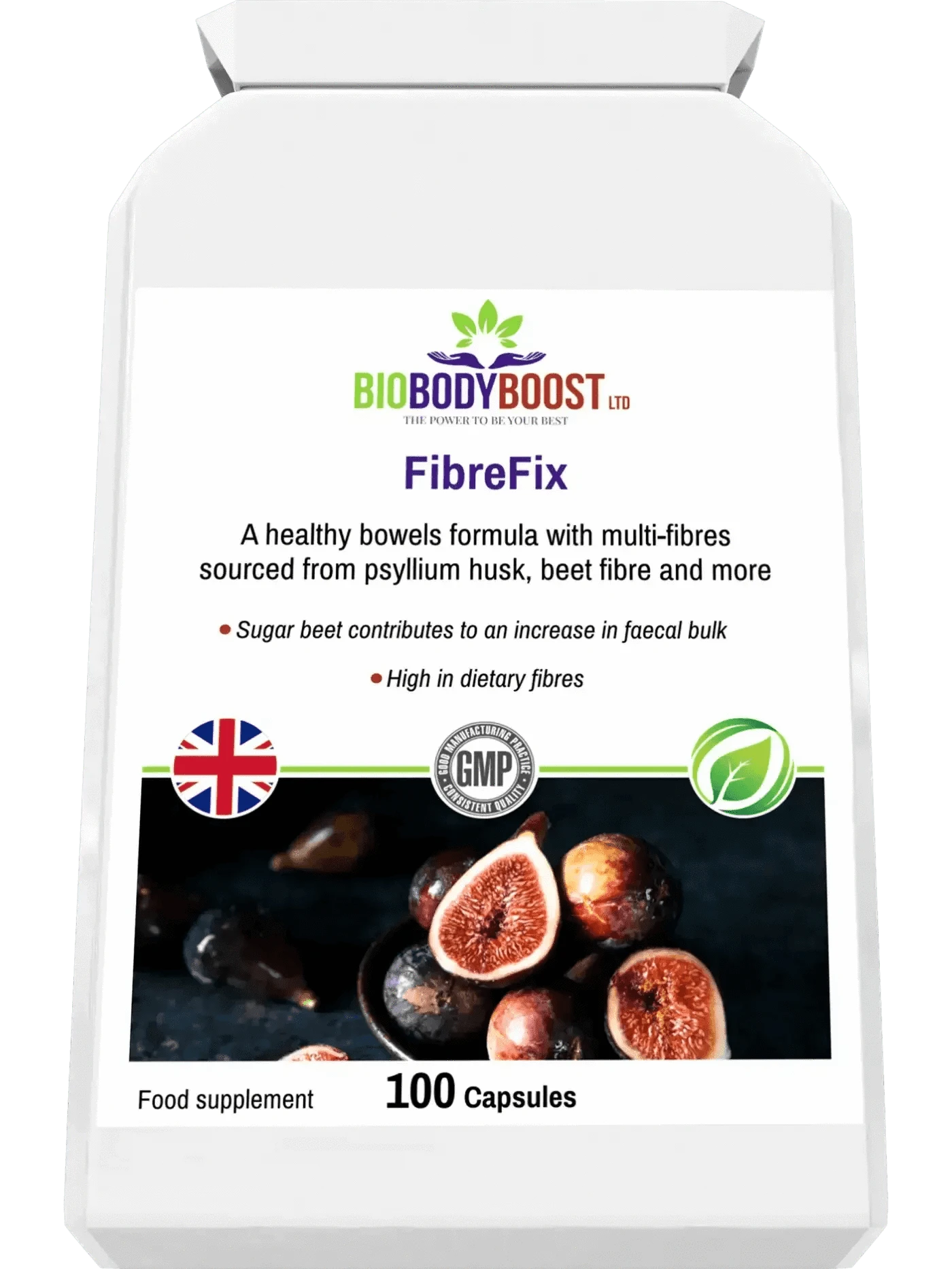 BioBodyBoost Food Supplement FibreFix - Psyllium Husk Dietary Fibre
