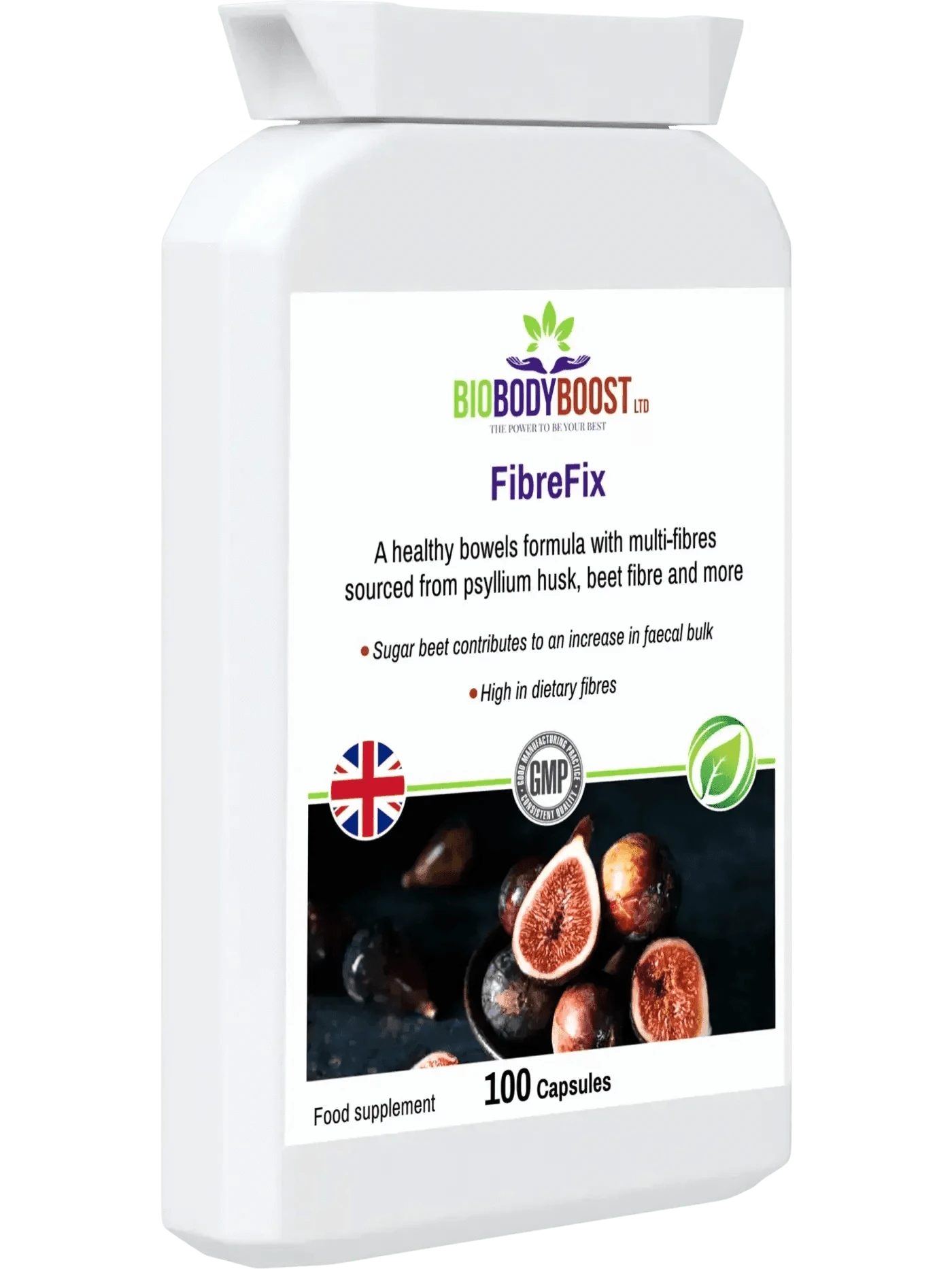 BioBodyBoost Food Supplement FibreFix - Psyllium Husk Dietary Fibre