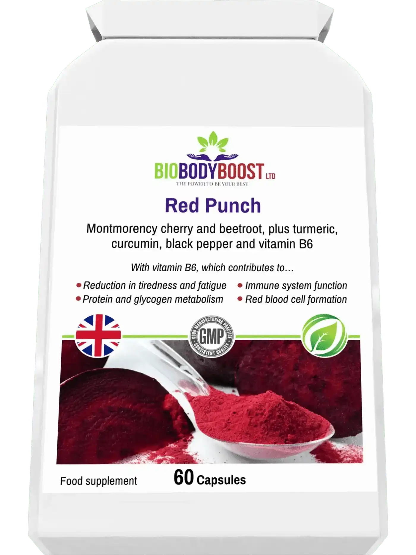 BioBodyBoost Food Supplement Red Punch - Beetroot & Cherry Supplement