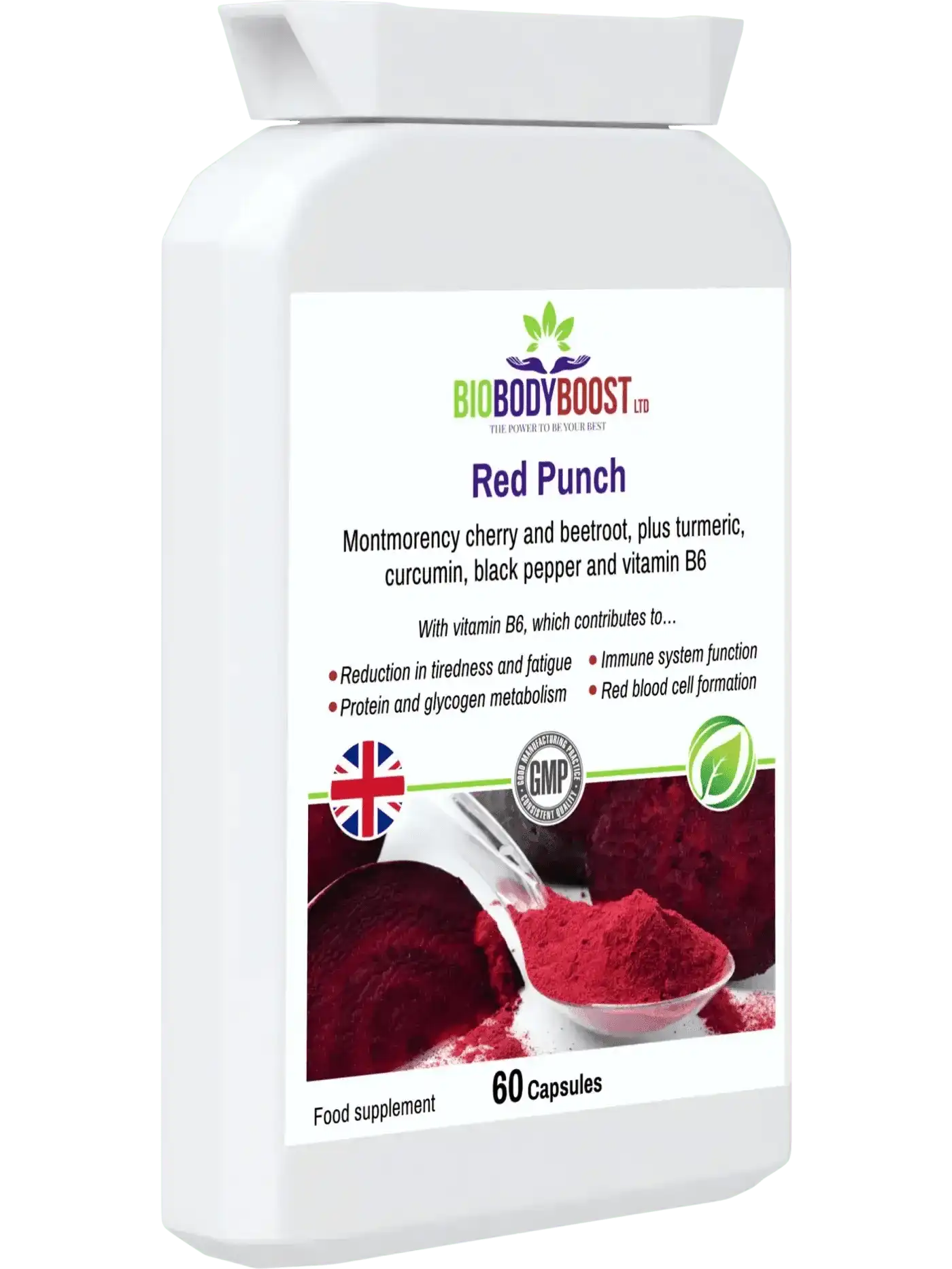 BioBodyBoost Food Supplement Red Punch - Beetroot & Cherry Supplement