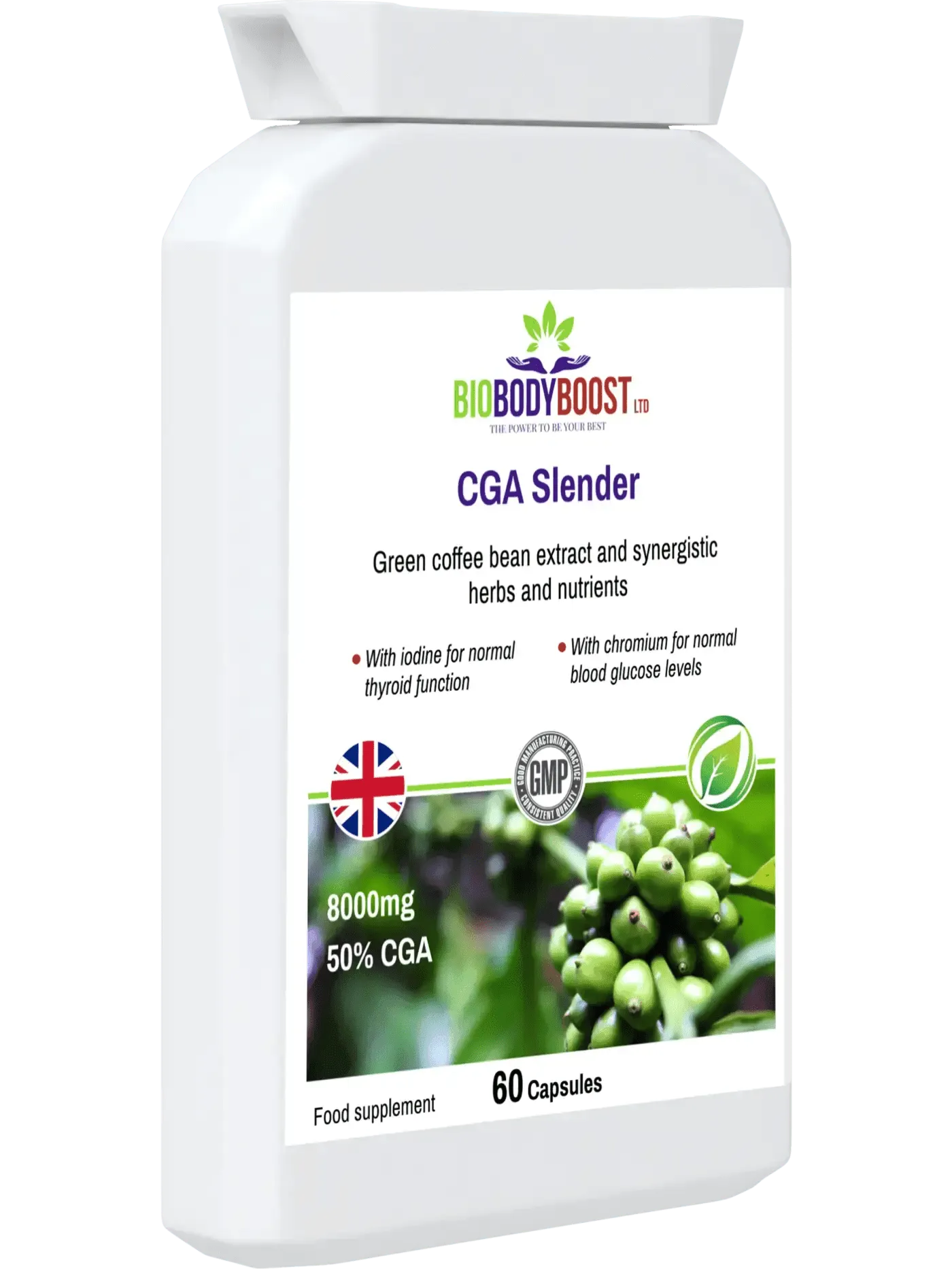 BioBodyBoost Green Coffee 8000 Digestive Supplements with 8000mg and 60 capsules for digestive health