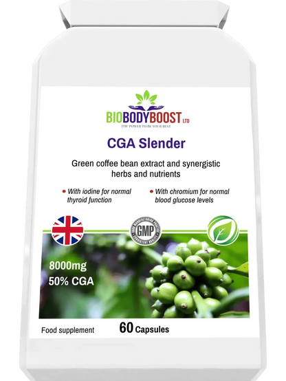 BioBodyBoost Green Coffee 8000 Digestive Supplement with 8000mg of green coffee bean extract in 60 capsules