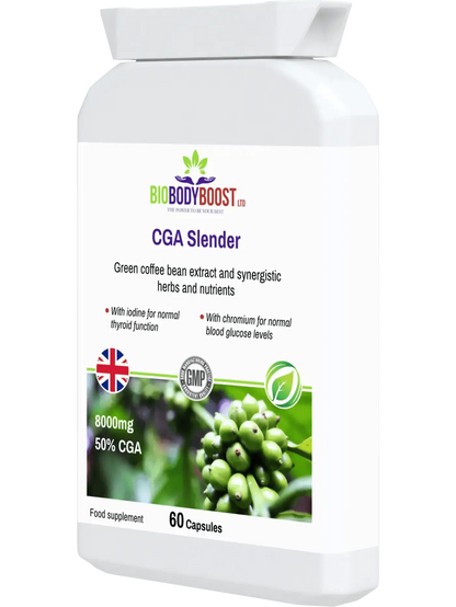 BioBodyBoost CGA Slender Digestive Supplement with 8000mg Green Coffee 8000 and nutrients for health support