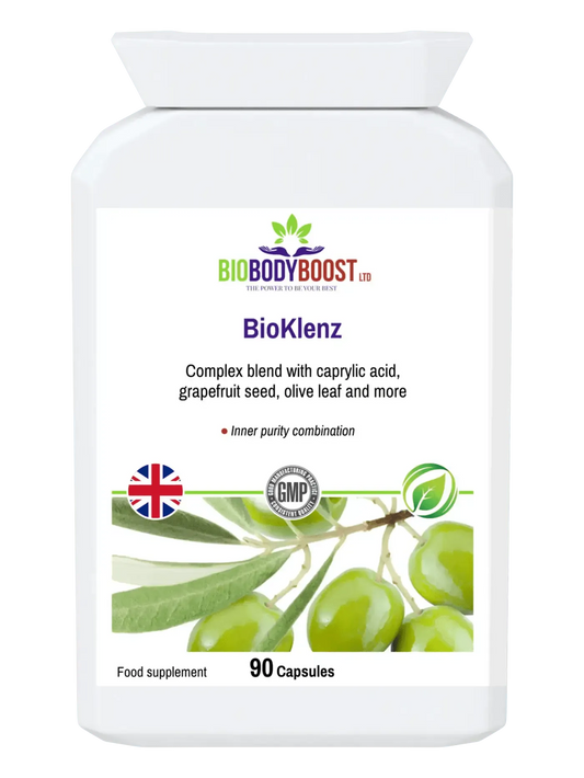 BioKlenz Digestive Supplements by BioBodyBoost, featuring herbal gut detox capsules for digestive health