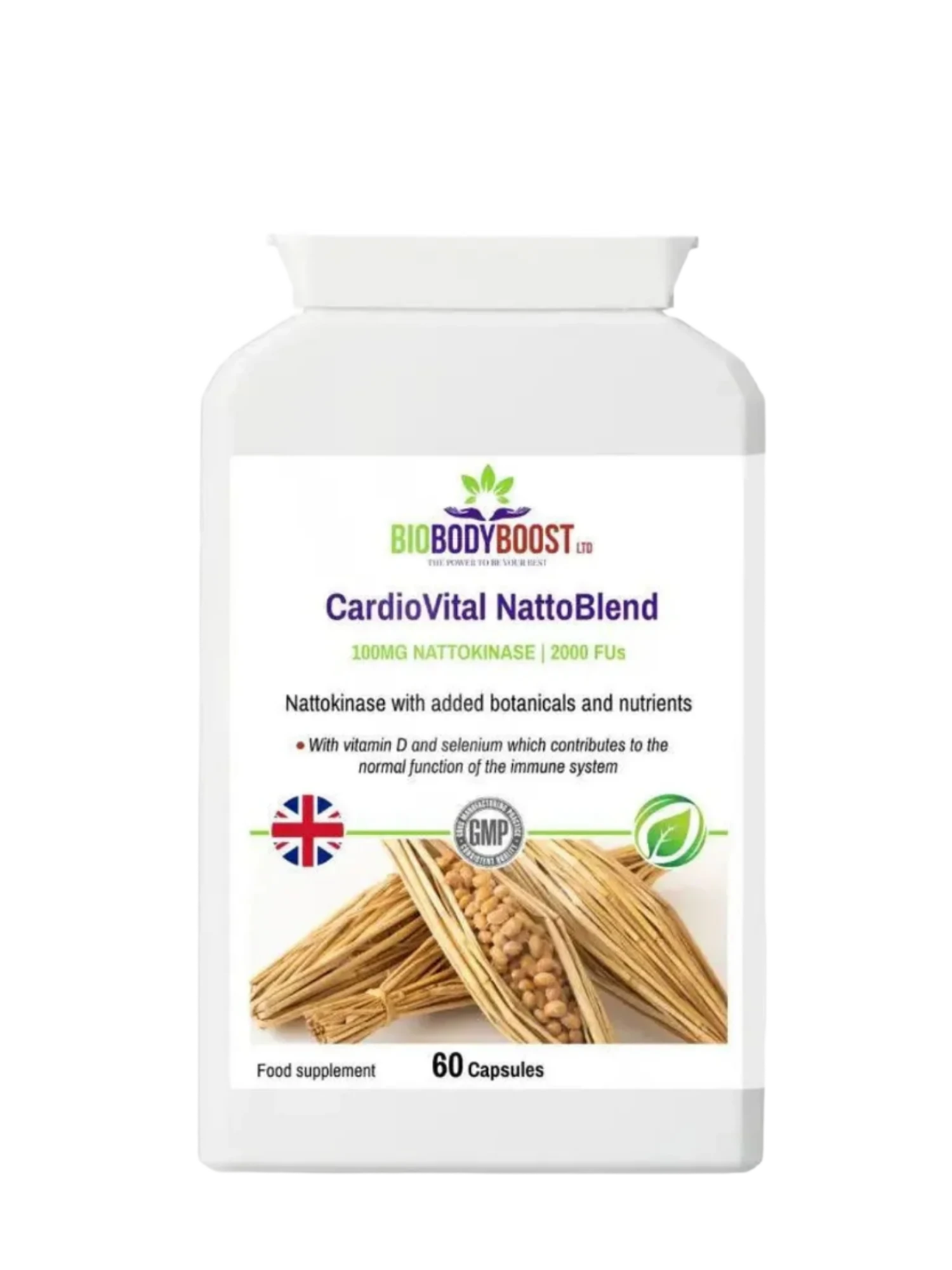 BioBodyBoost Herbal Multivitamins CardioVital Natto Blend - Nattokinase Supplement